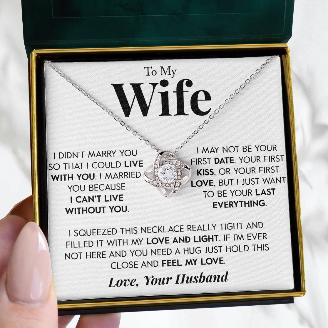 To My Wife | Last Everything | Love Knot Necklace