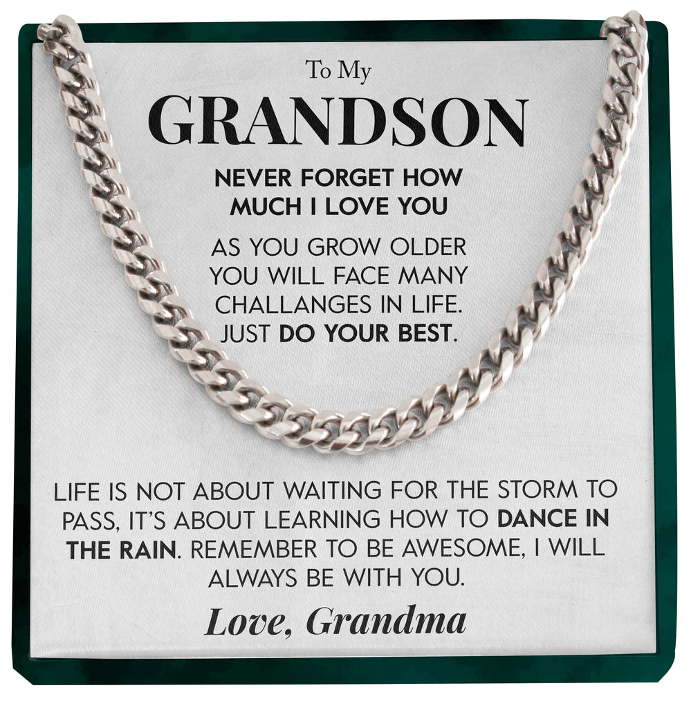 Load image into Gallery viewer, To My Grandson | &quot;Dance In The Rain&quot; | Cuban Neck Chain
