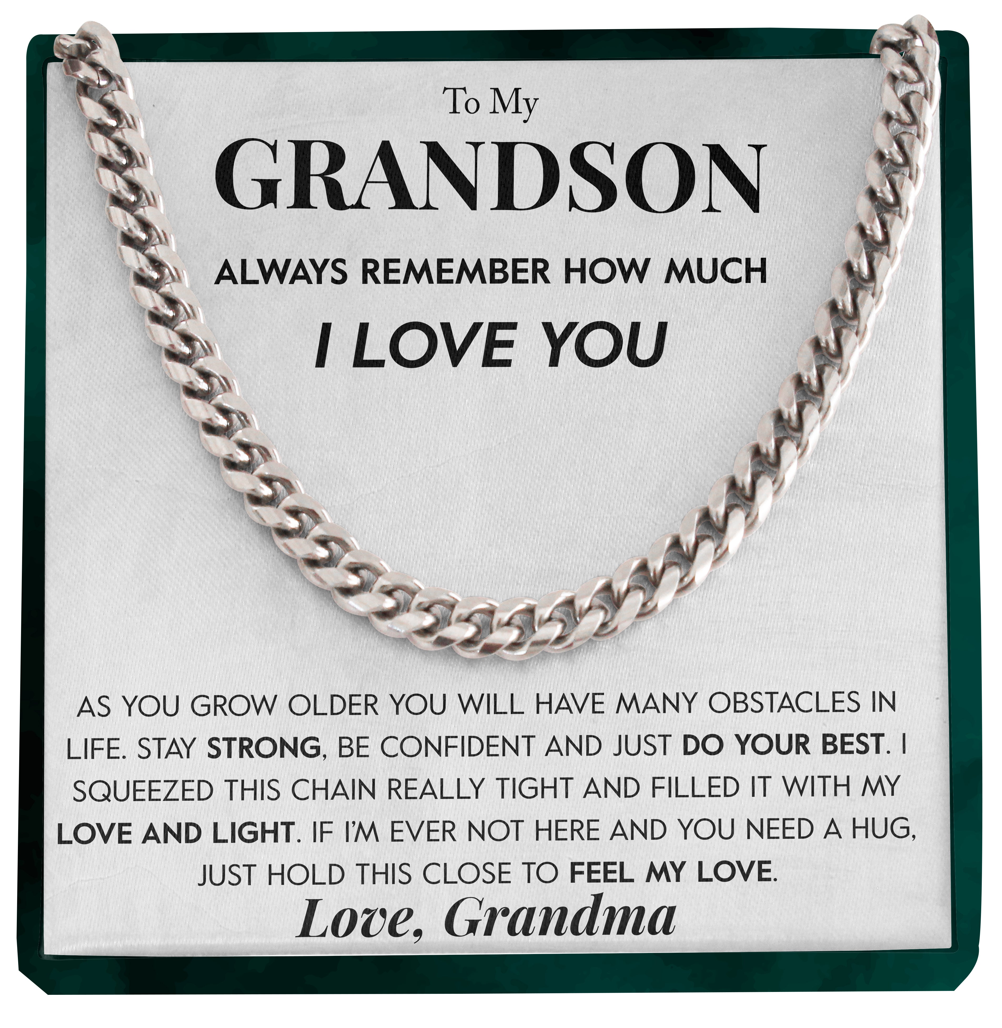 To My Grandson | "I Love You" | Cuban Neck Chain