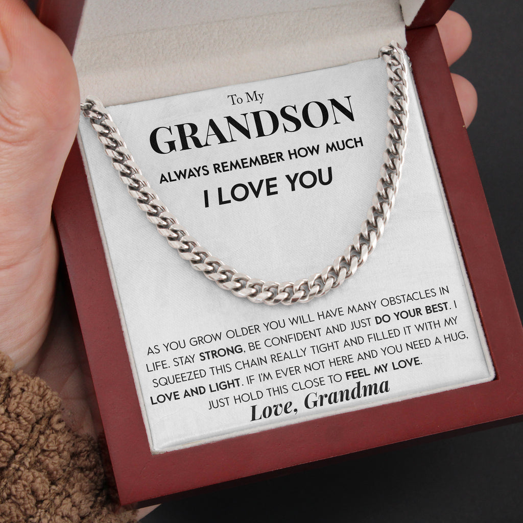 Load image into Gallery viewer, To My Grandson | &quot;I Love You&quot; | Cuban Neck Chain
