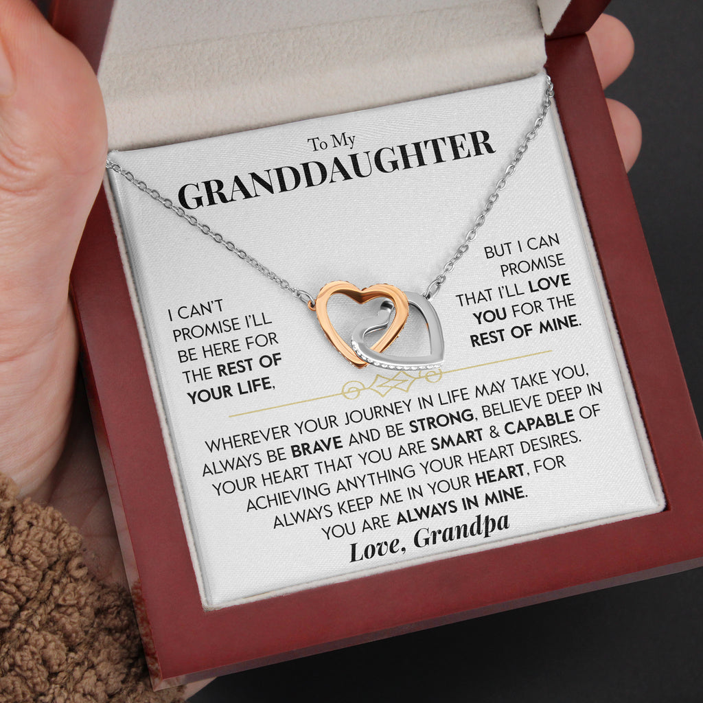 Load image into Gallery viewer, To My Granddaughter | &quot;Rest of my Life&quot; | Interlocking Hearts Necklace
