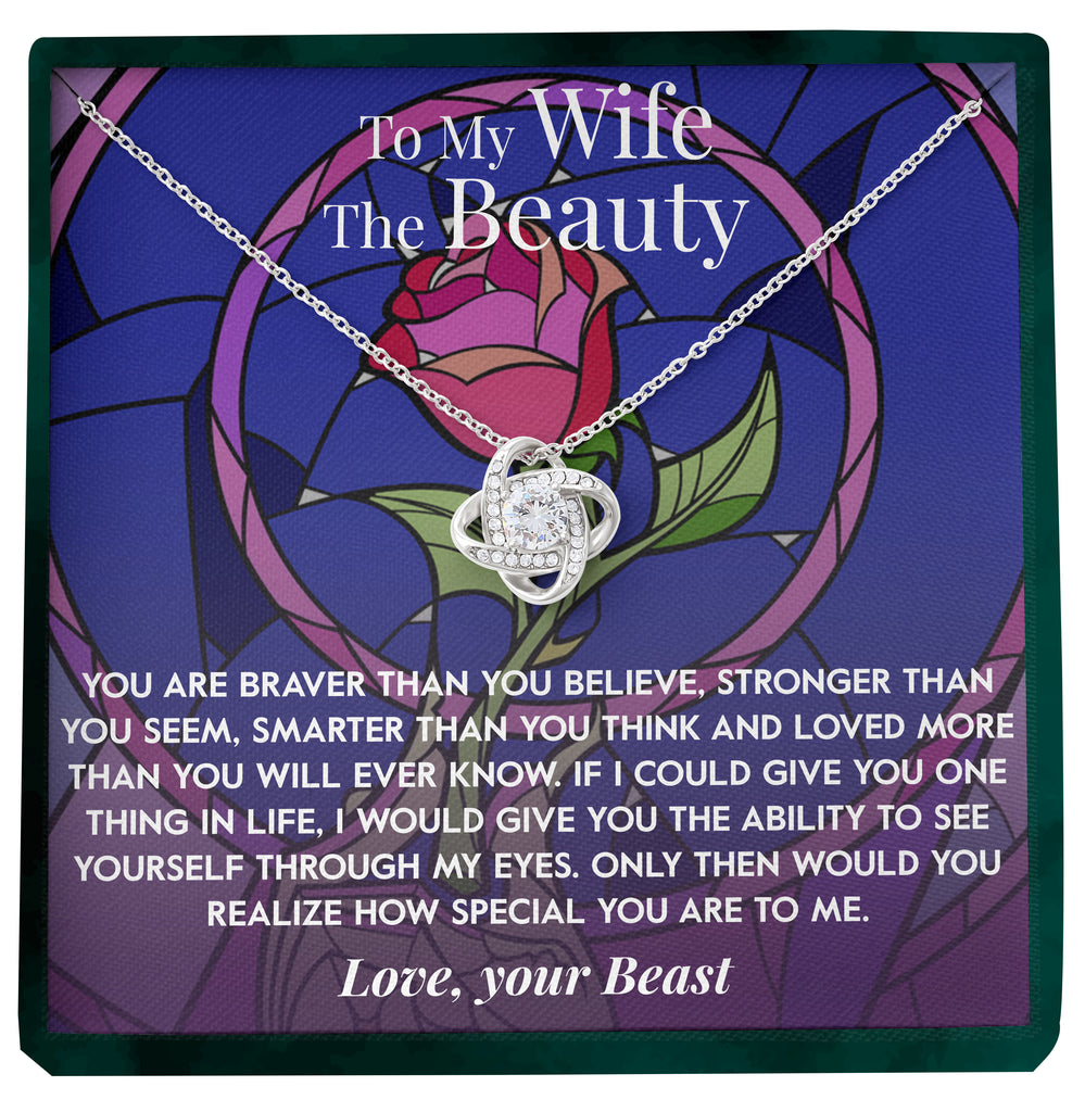 Load image into Gallery viewer, To My Wife, the Beauty | &quot;Through My Eyes&quot; | Love Knot Necklace
