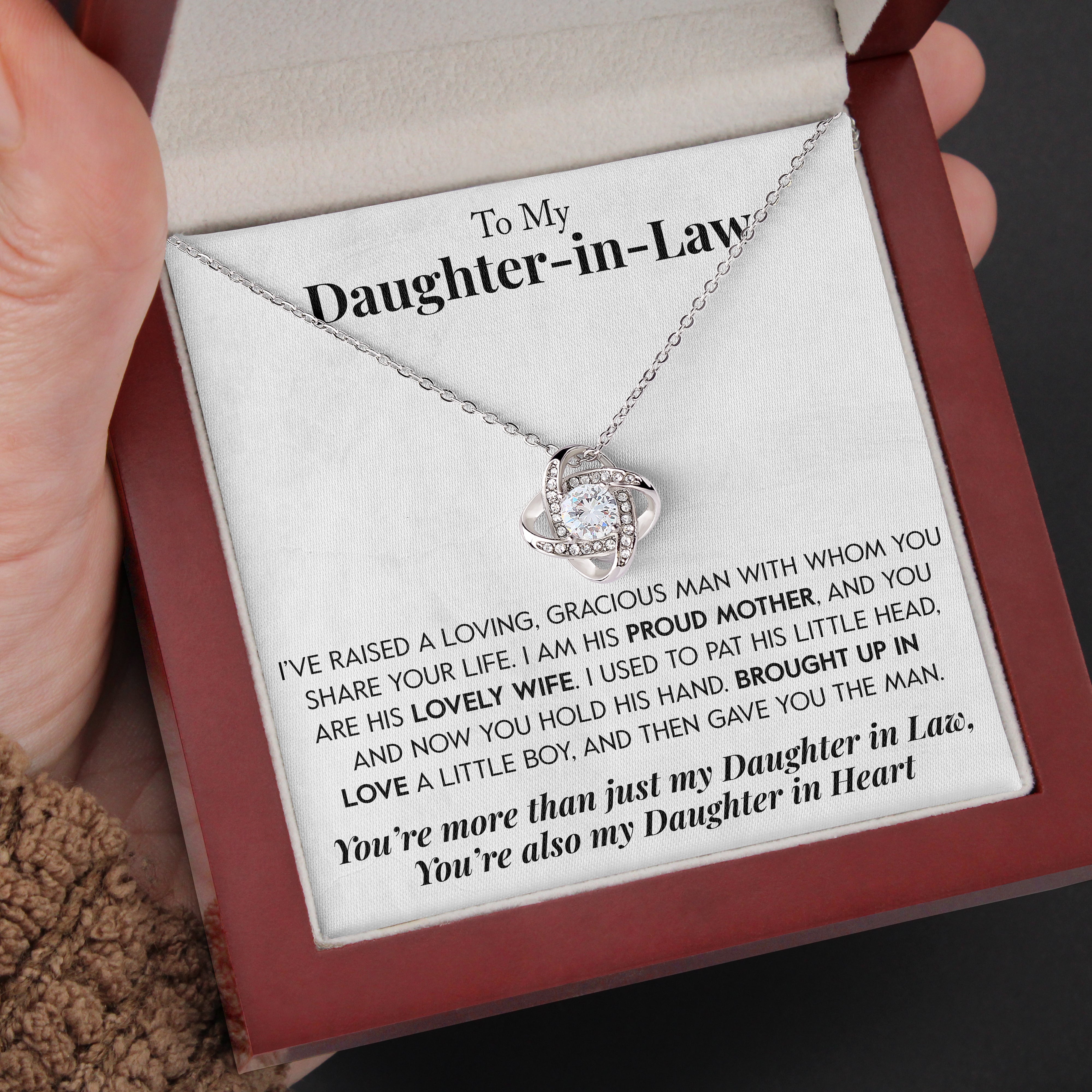 To My Daughter-in-Law | "Lovely Wife" | Love Knot Necklace