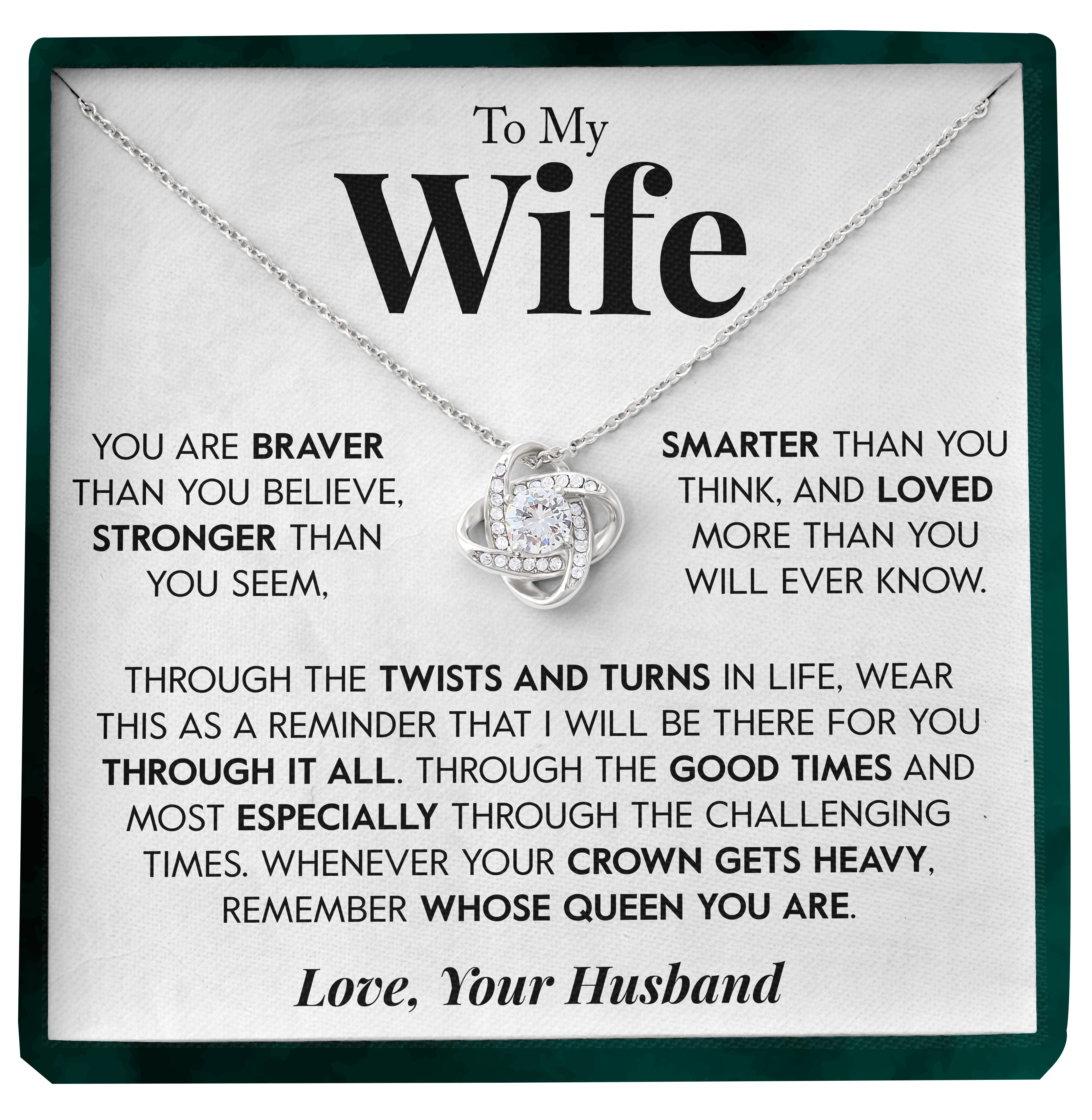 To My Wife | "Through It All" | Love Knot Necklace