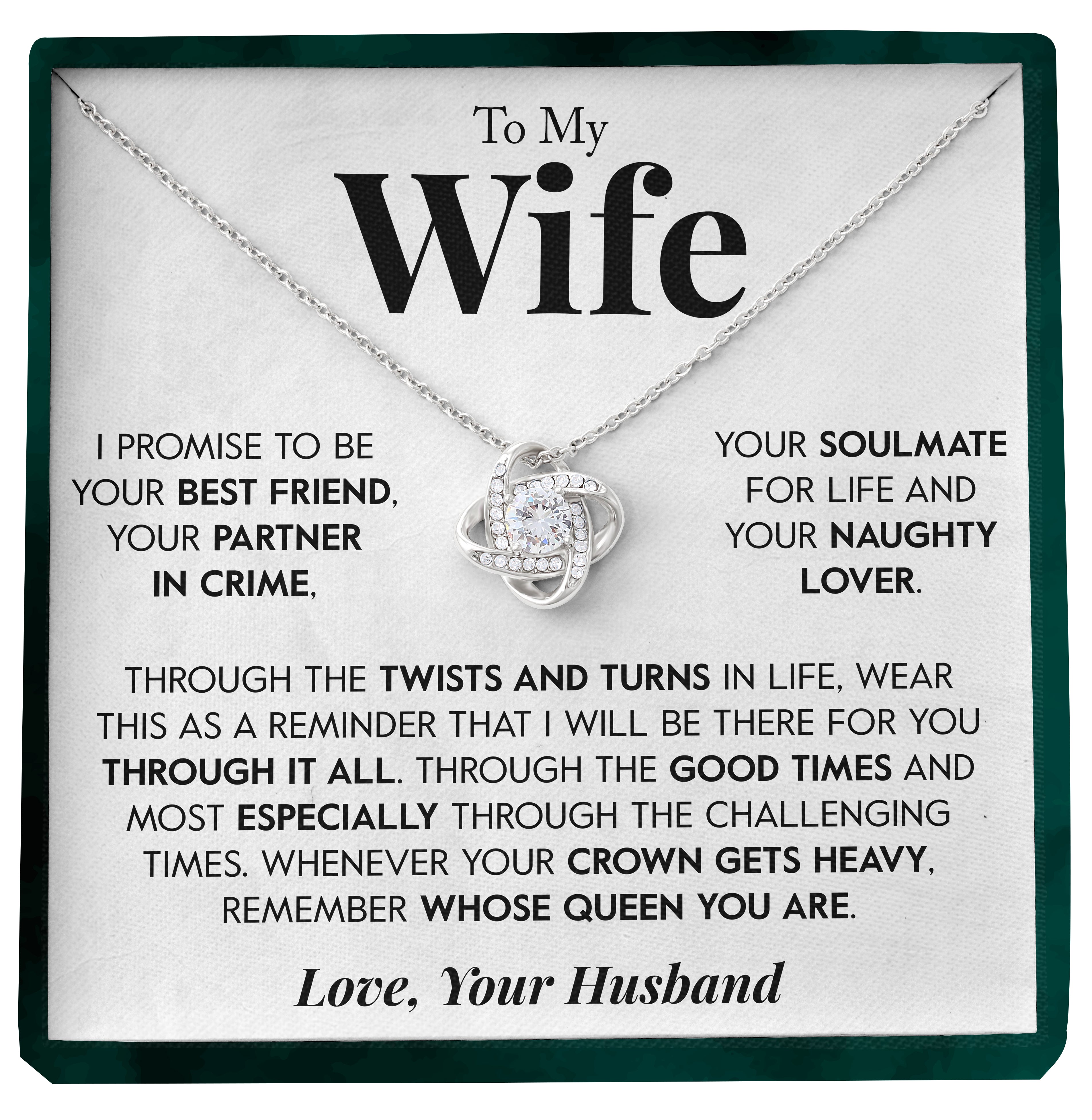 To My Wife | "Naughty Lover" | Love Knot Necklace