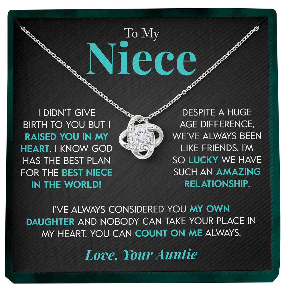 Load image into Gallery viewer, To My Niece | &quot;Raised You In My Heart&quot; | Love Knot Necklace
