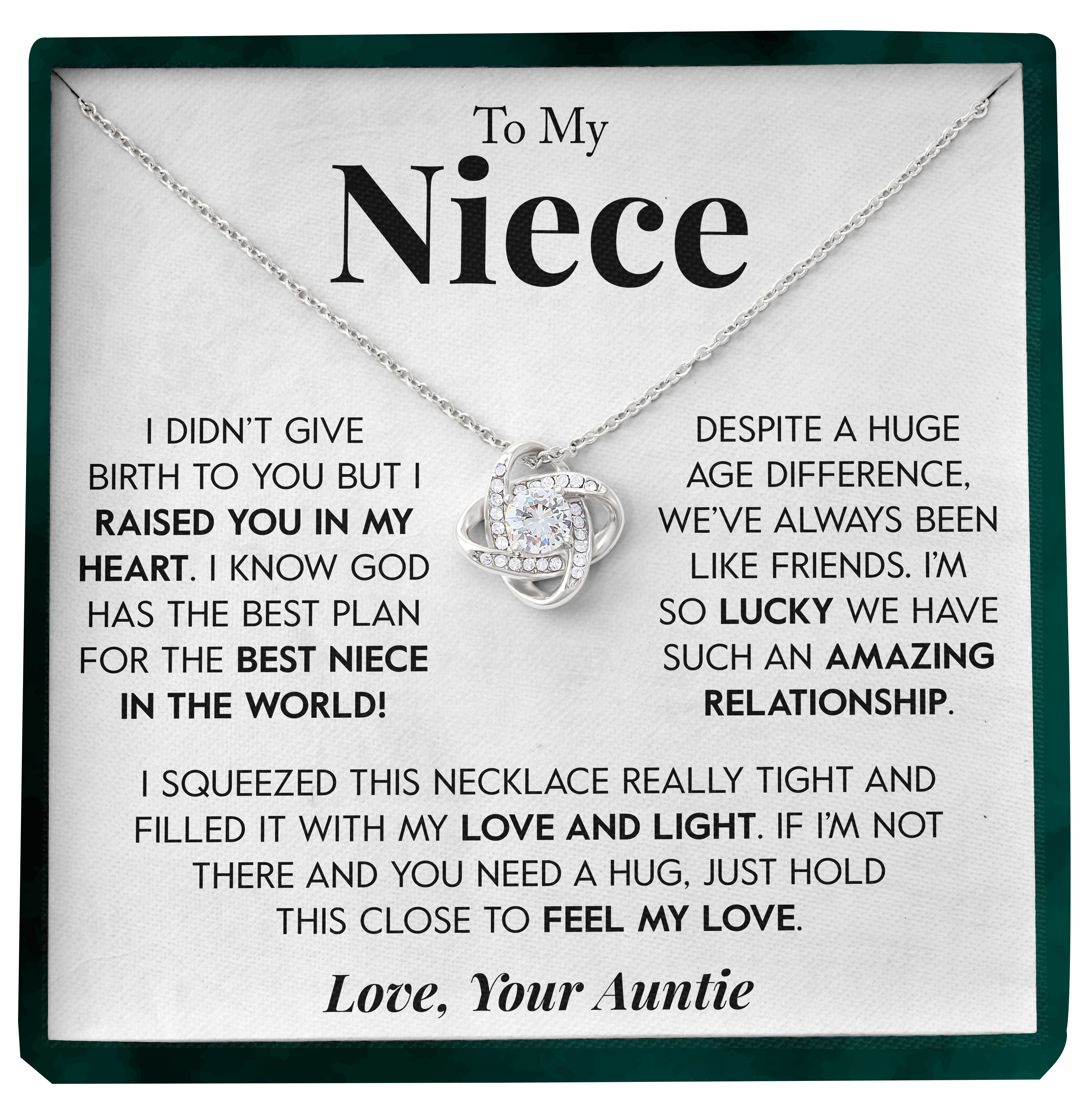 To My Niece | "Lucky" | Love Knot Necklace