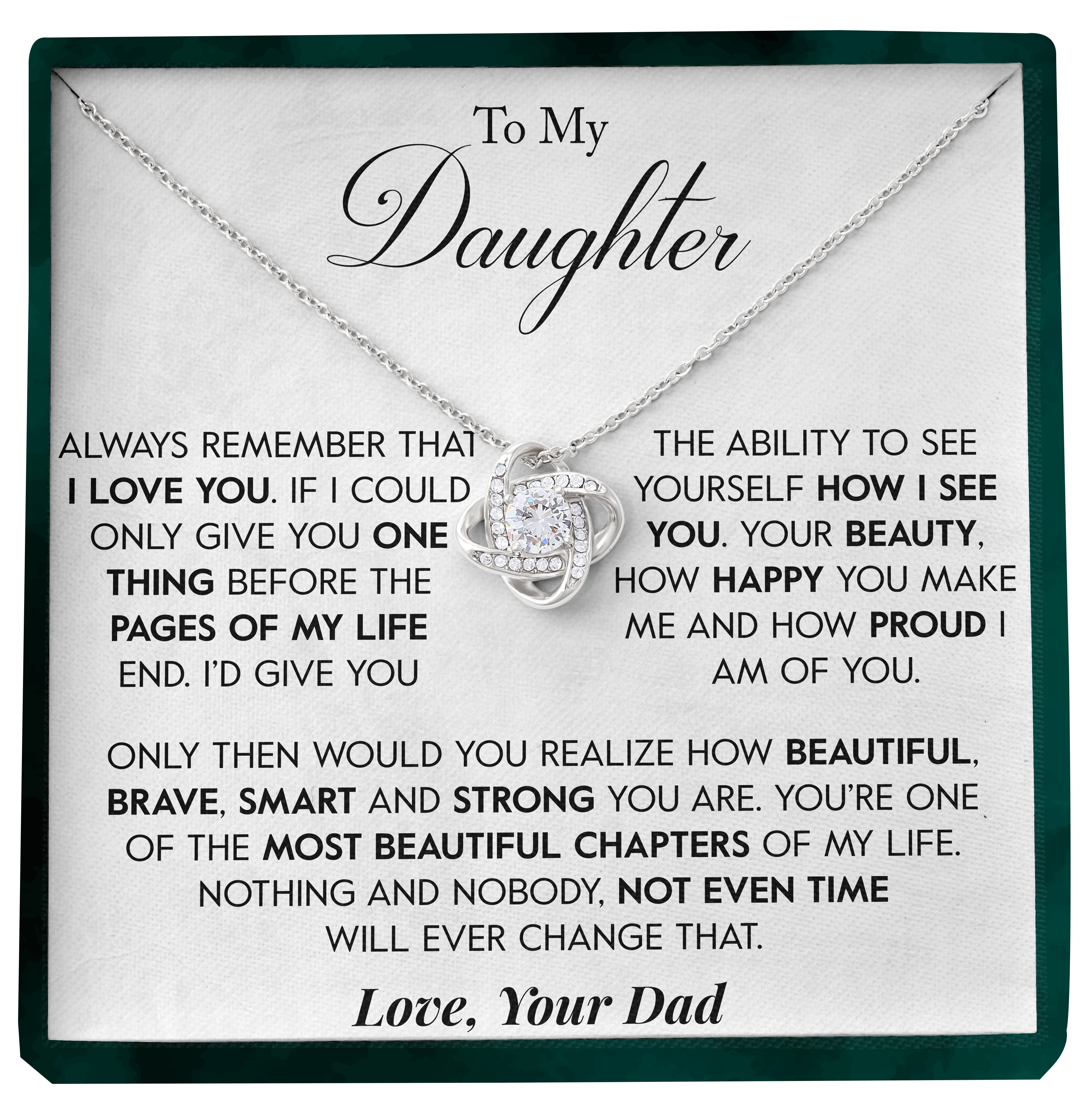 To My Daughter | "Pages of my Life" | Love Knot Necklace