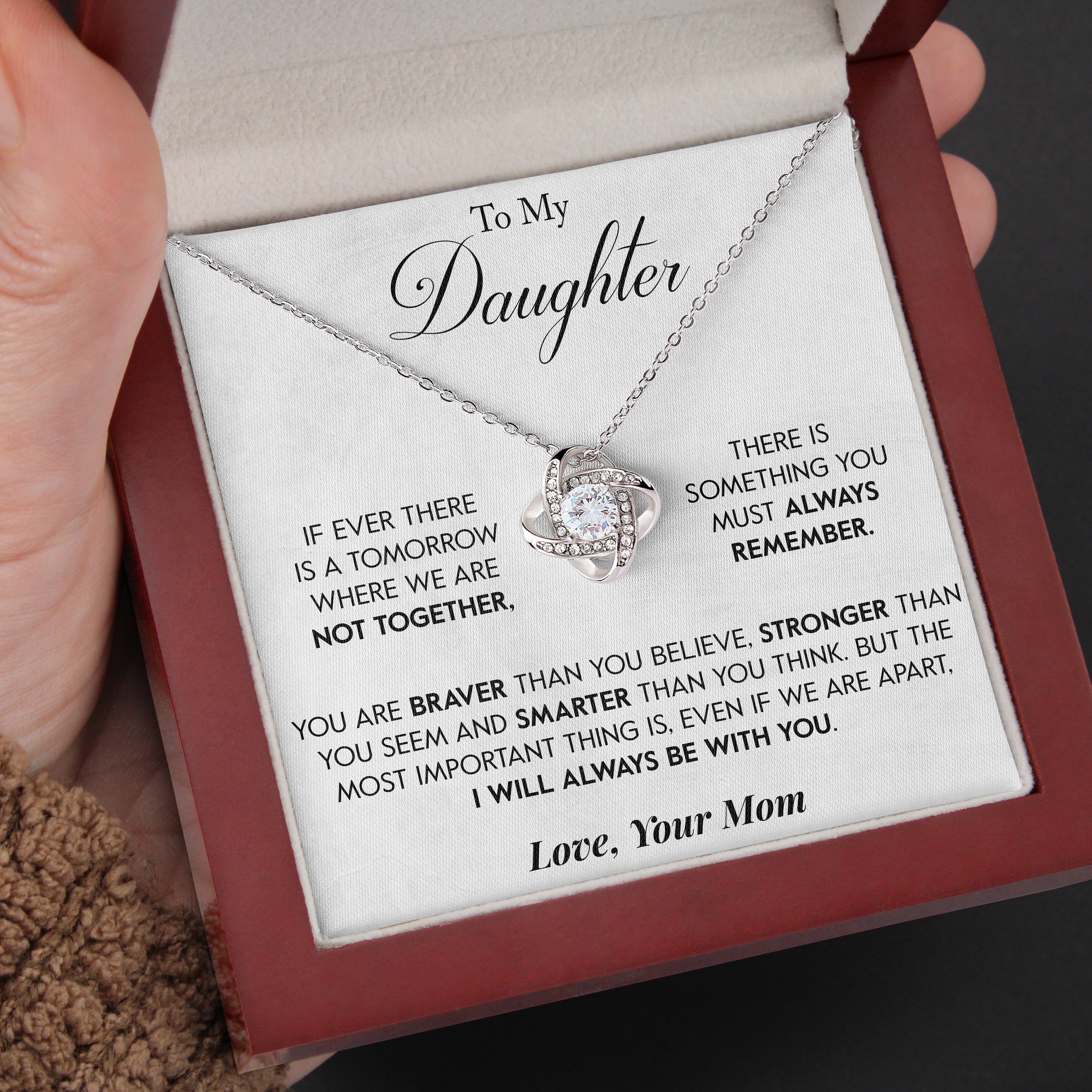 To My Daughter | "I Will Always Be With You" | Love Knot Necklace