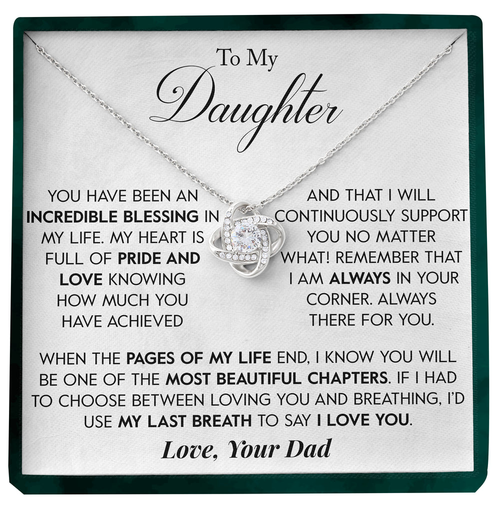 Load image into Gallery viewer, To My Daughter | &quot;Incredible Blessing&quot; | Love Knot Necklace
