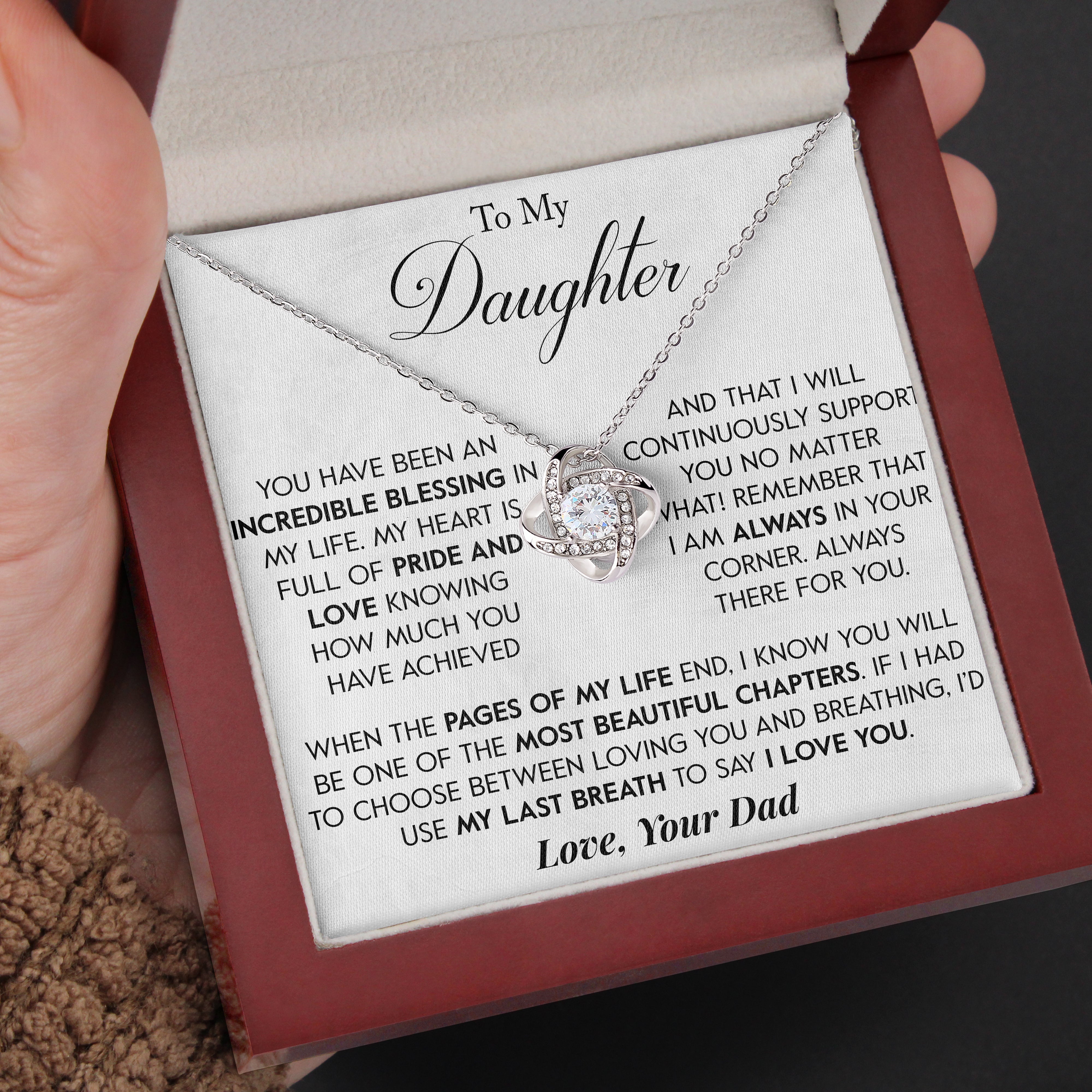 To My Daughter | "Incredible Blessing" | Love Knot Necklace