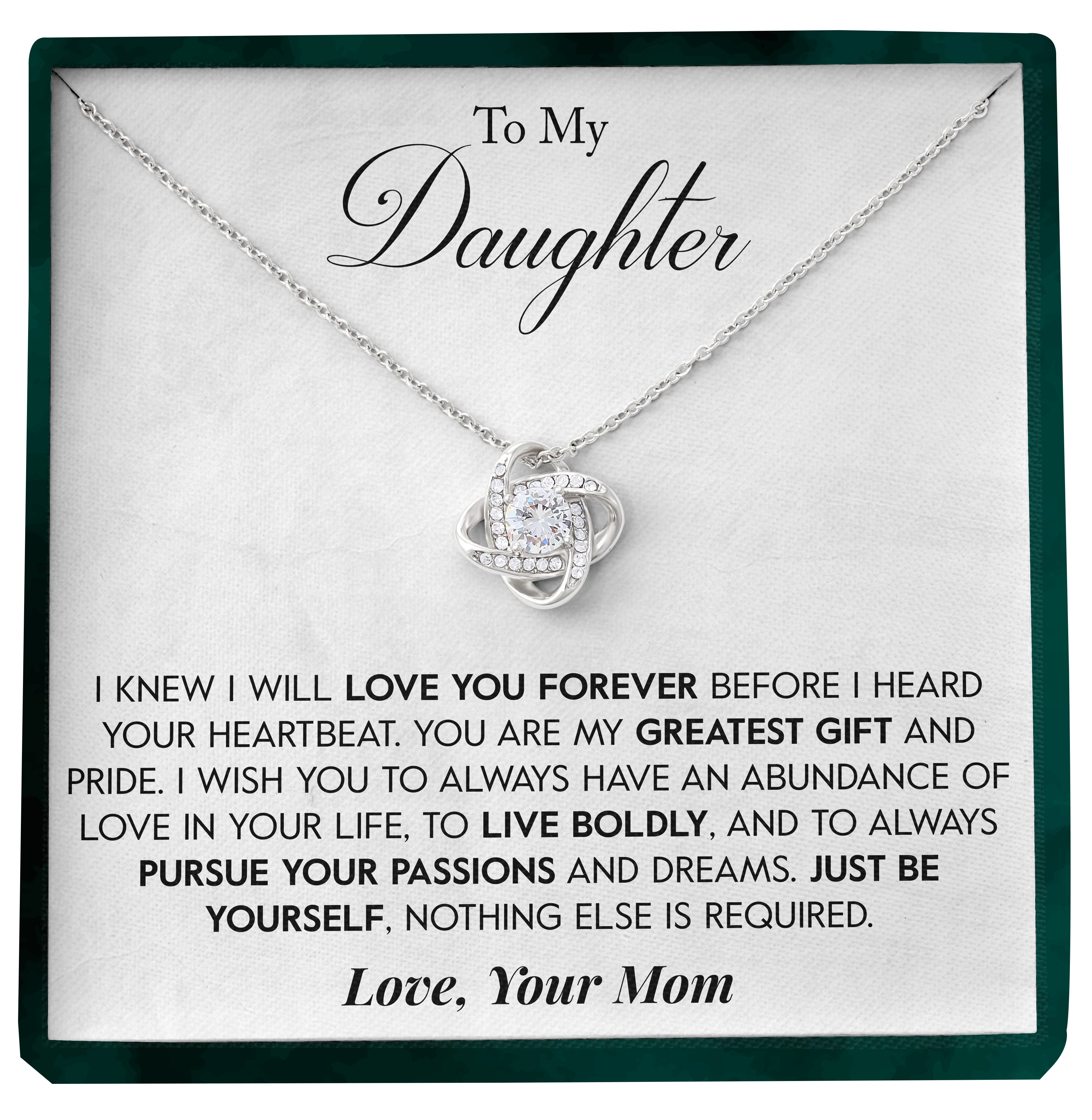 To My Daughter | "My Greatest Gift" | Love Knot Necklace