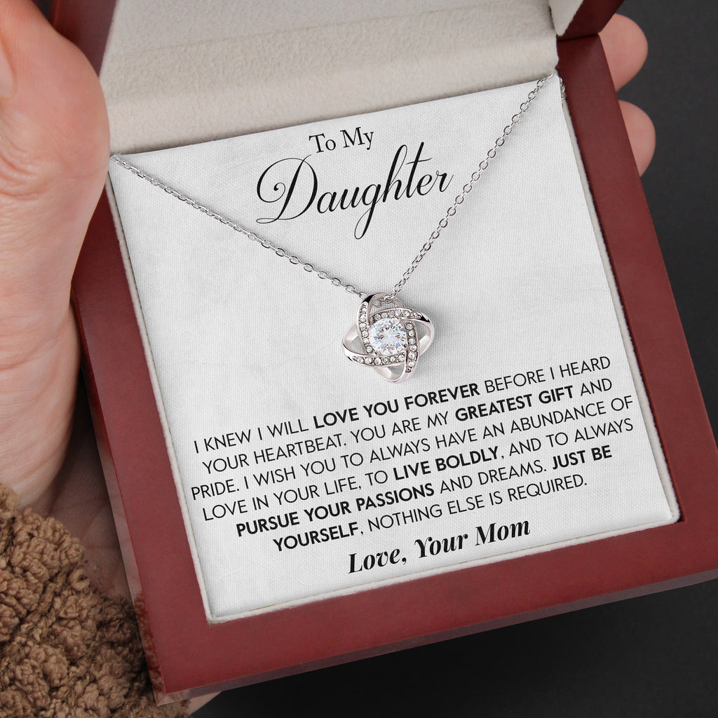 Load image into Gallery viewer, To My Daughter | &quot;My Greatest Gift&quot; | Love Knot Necklace
