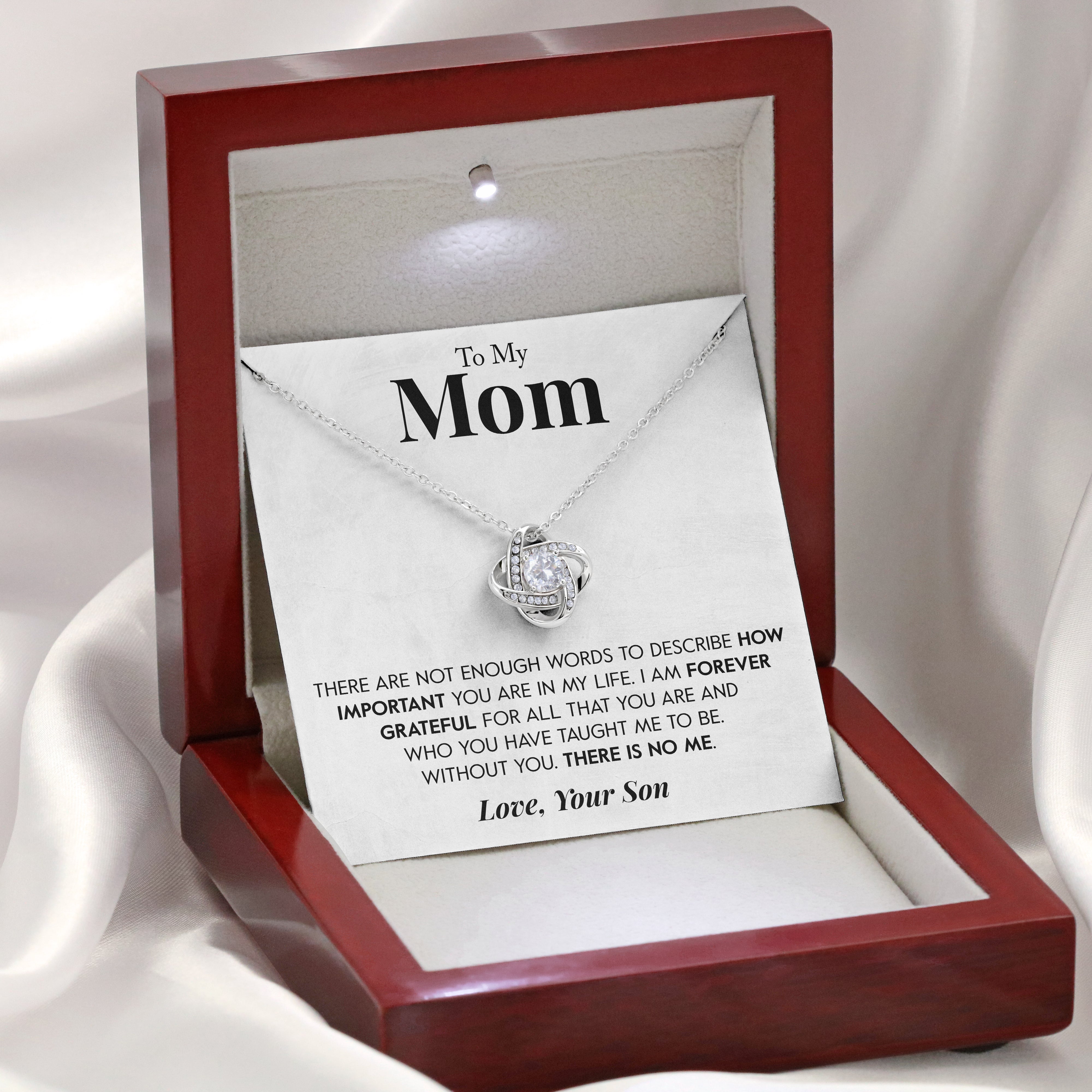 To My Mom | "Forever Grateful" | Love Knot Necklace