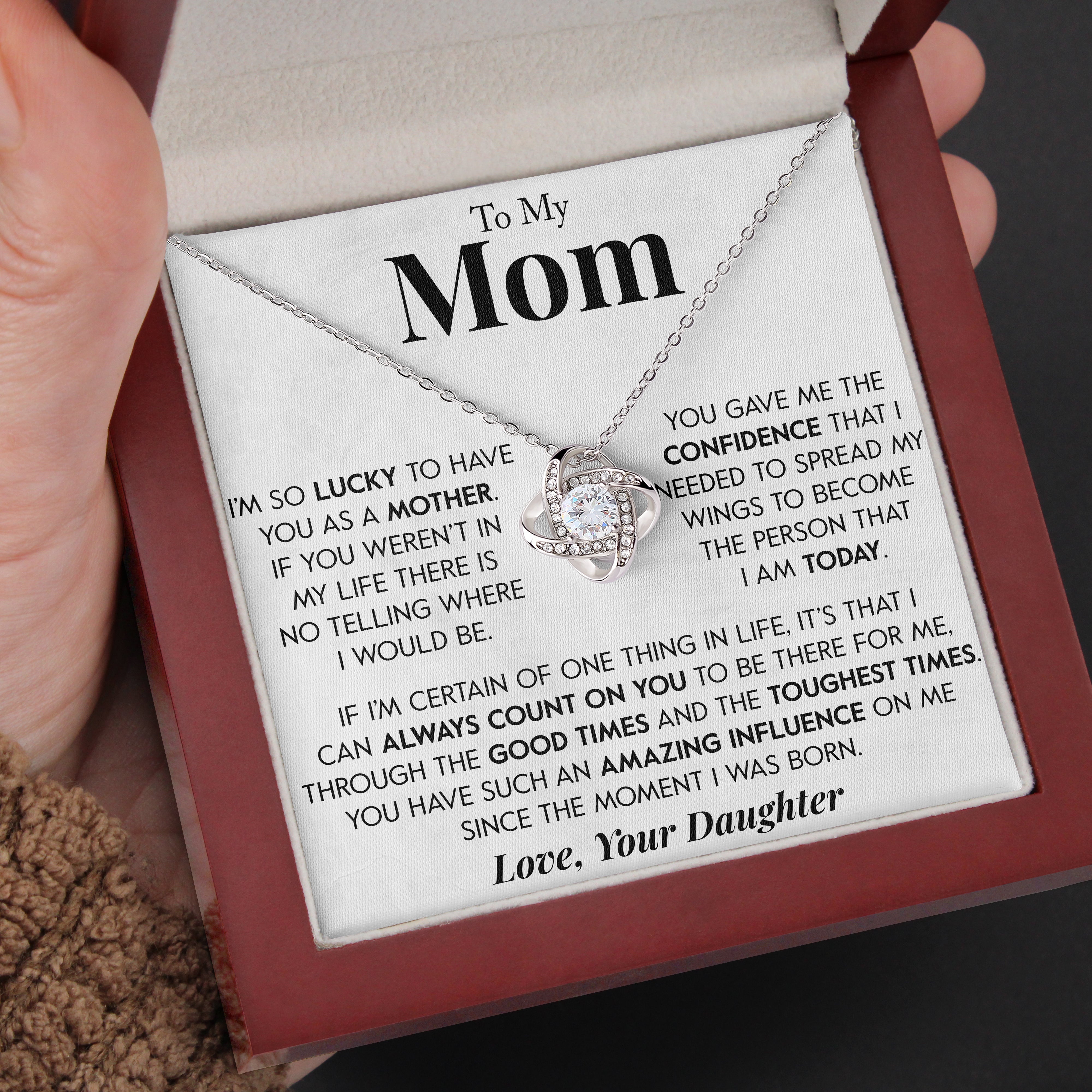 To My Mom | "Lucky" | Love Knot Necklace