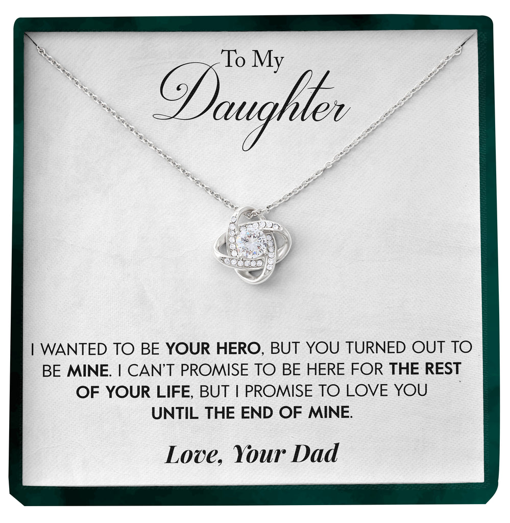 Load image into Gallery viewer, To My Daughter | &quot;My Hero&quot; | Love Knot Necklace
