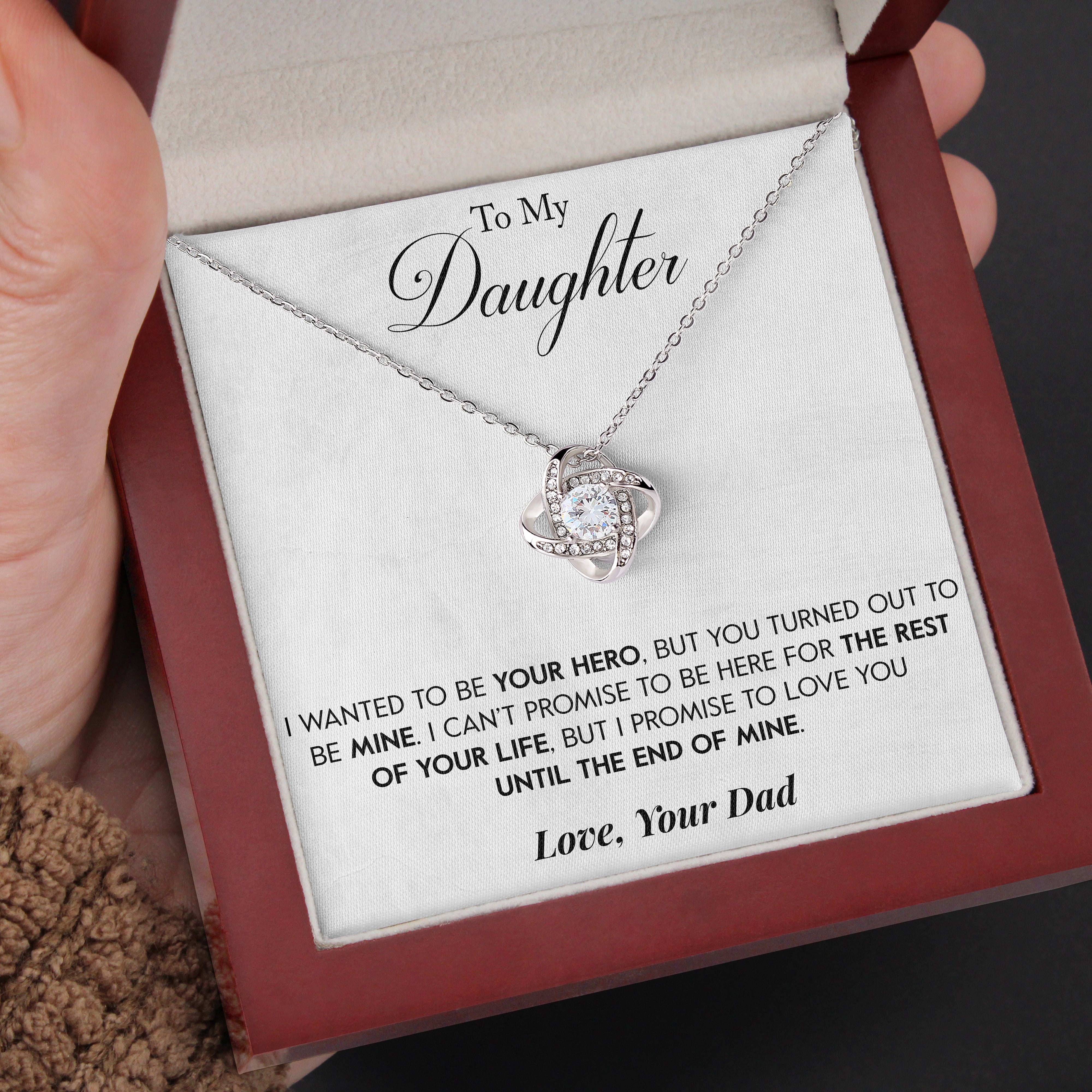 To My Daughter | "My Hero" | Love Knot Necklace