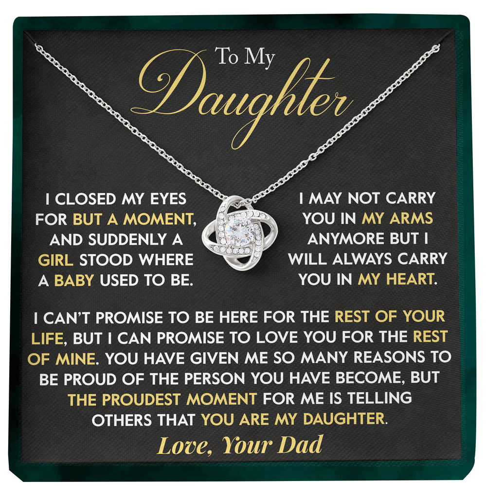 Load image into Gallery viewer, To My Daughter | &quot;Carry You in my Heart&quot; | Love Knot Necklace
