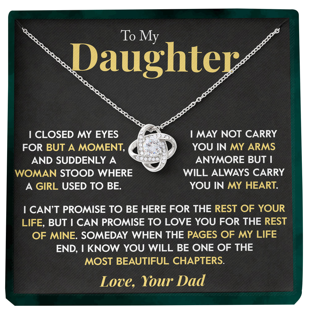Load image into Gallery viewer, To My Daughter | &quot;Carry You in my Heart&quot; | Love Knot Necklace
