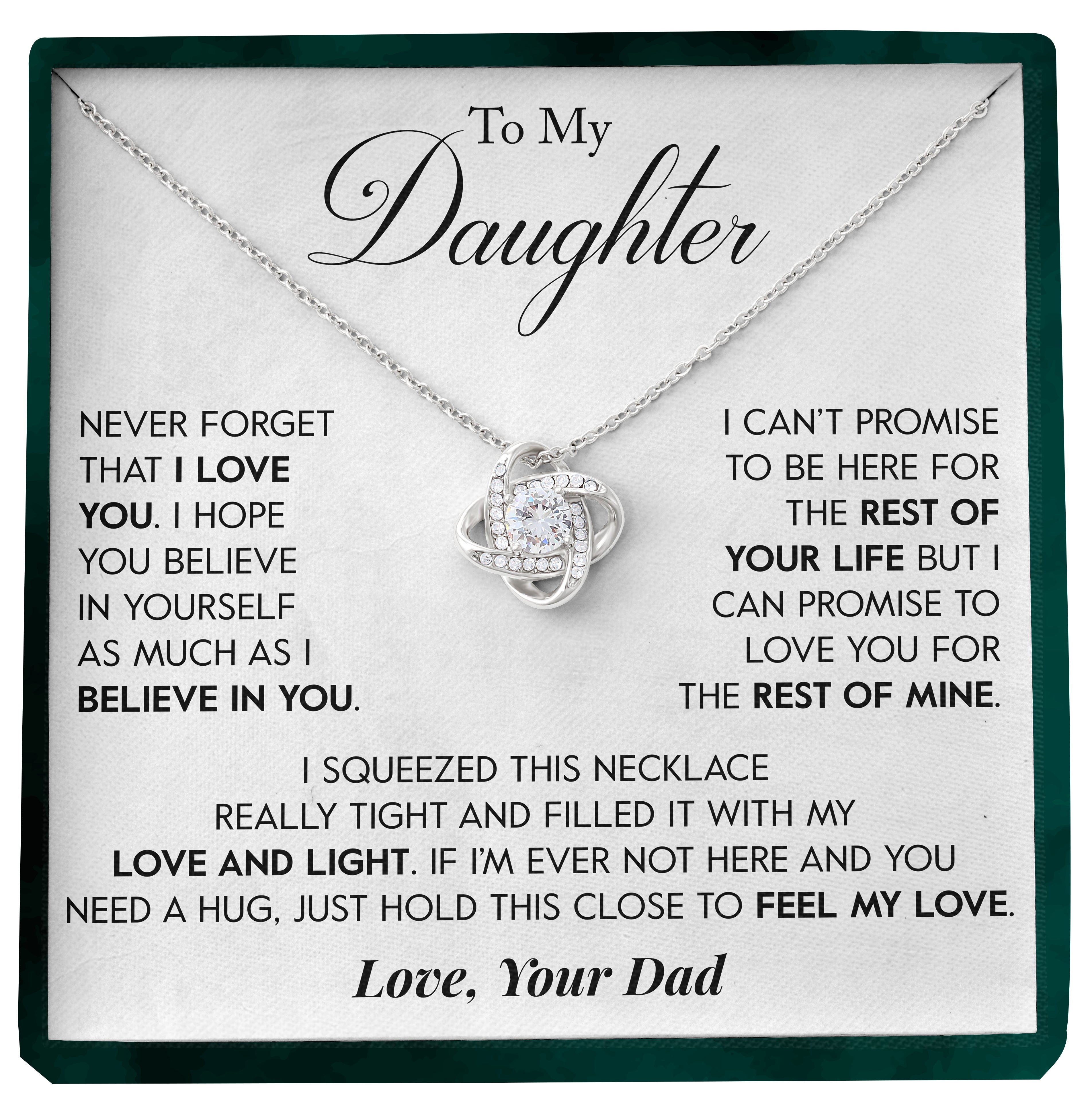 To My Daughter | "Love and Light" | Love Knot Necklace