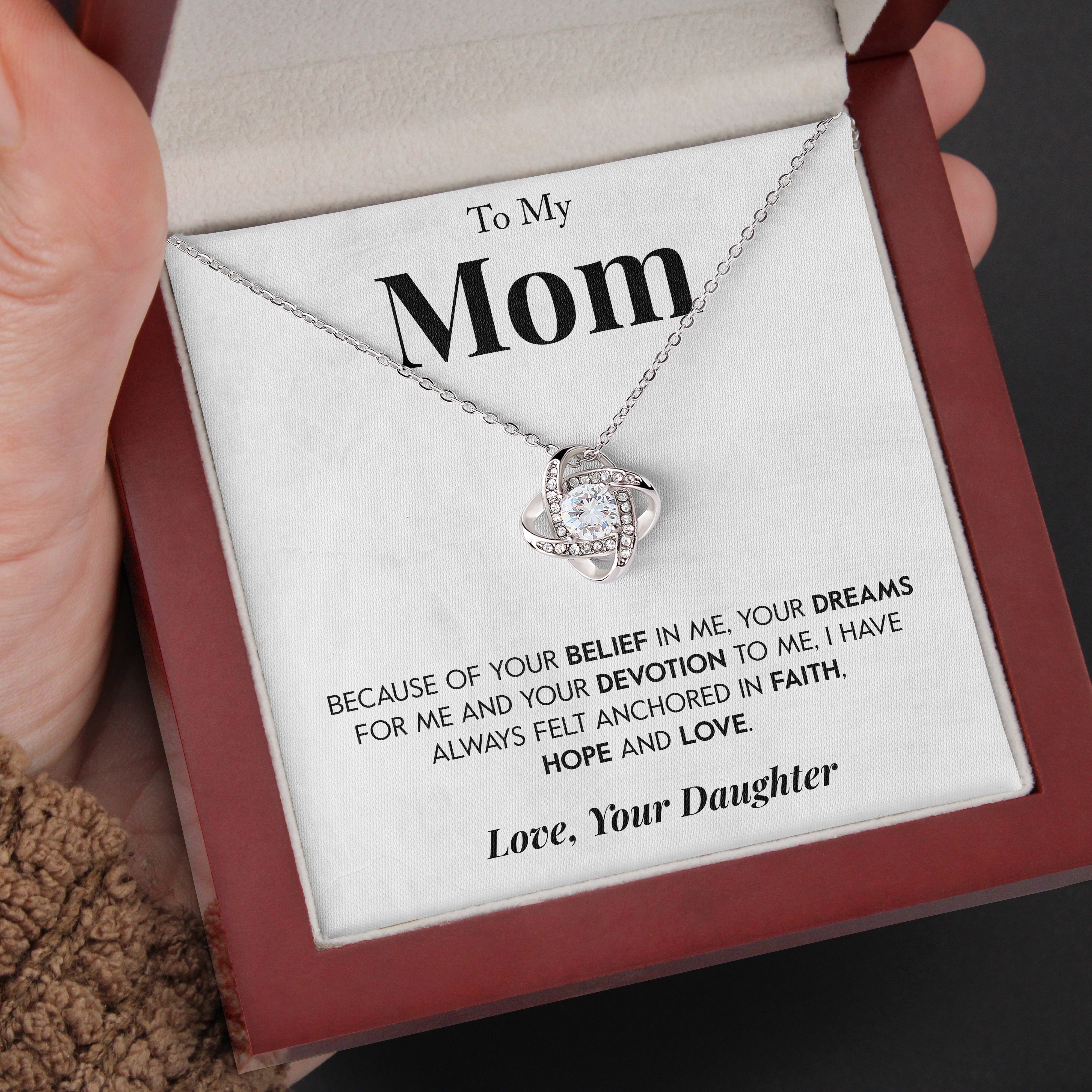 To My Mom | "Anchored In Love" | Love Knot Necklace