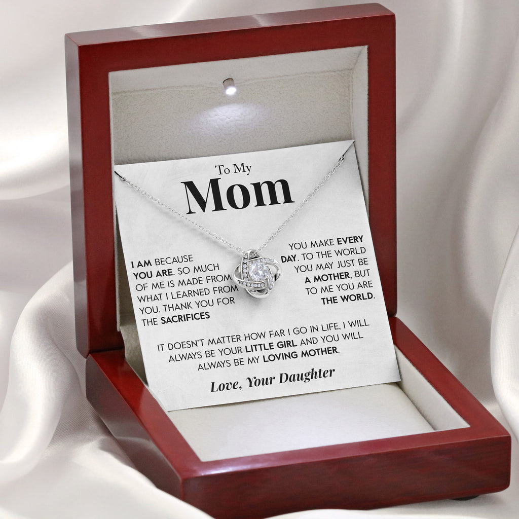 Load image into Gallery viewer, To My Mom | &quot;Your Little Girl&quot; | Love Knot Necklace
