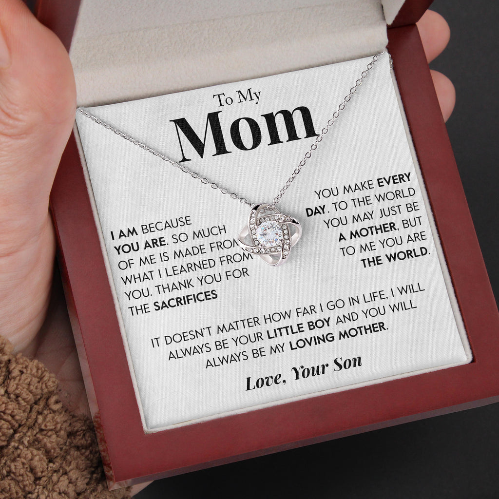 Load image into Gallery viewer, To My Mom | &quot;Your Little Boy&quot; | Love Knot Necklace
