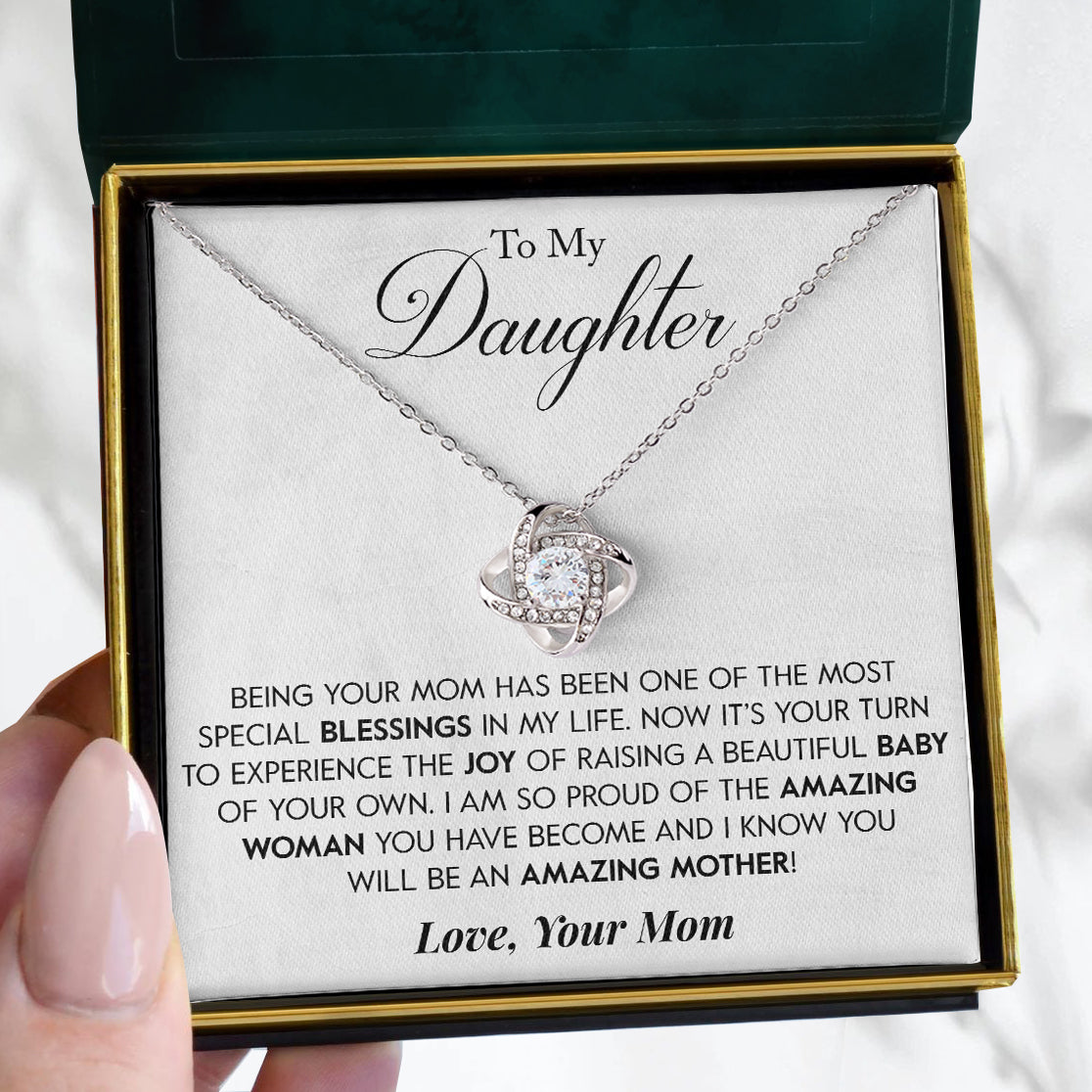 To My Daughter | "Special Blessing" | Love Knot Necklace