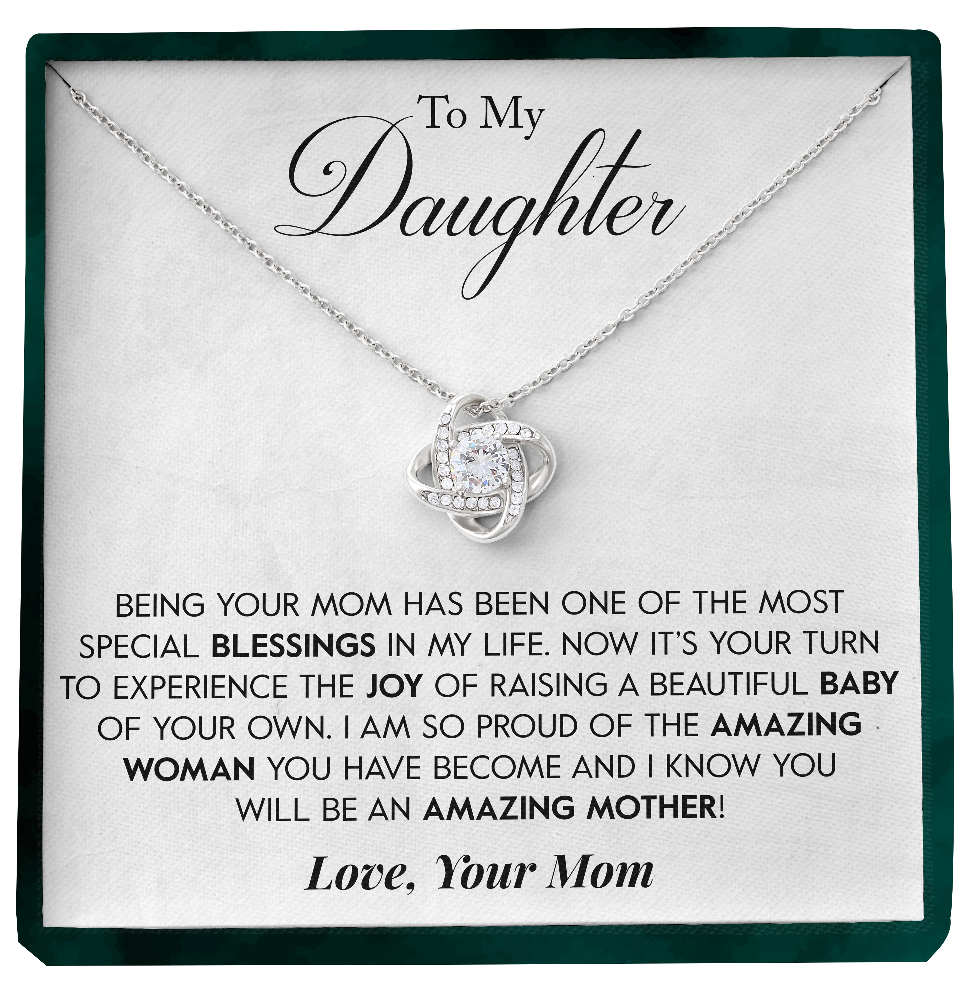 To My Daughter | "Special Blessing" | Love Knot Necklace