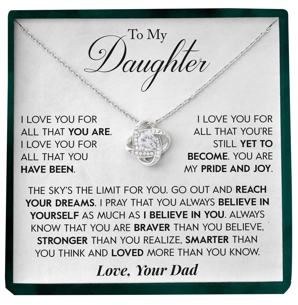 Load image into Gallery viewer, To My Daughter | &quot;My Pride and Joy&quot; | Love Knot Necklace

