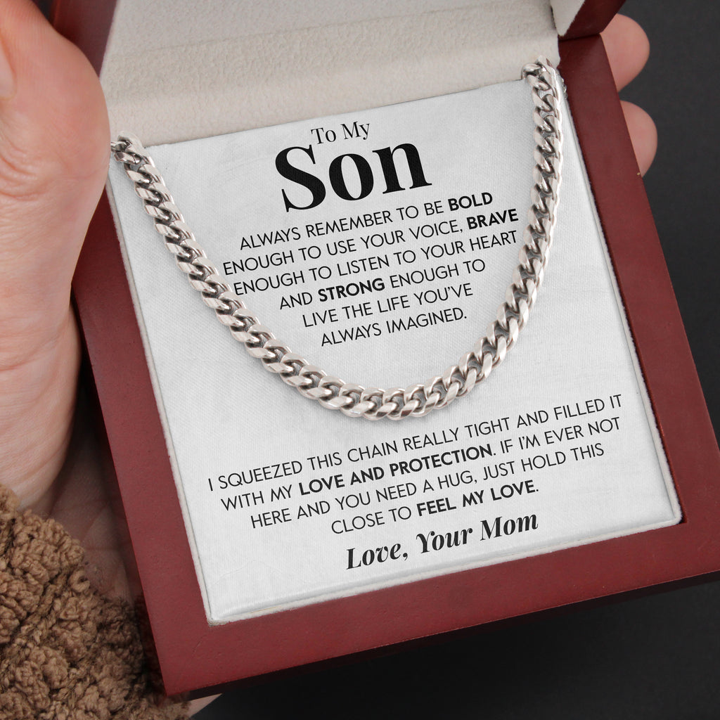Load image into Gallery viewer, To My Son | &quot;Love and Protection&quot; | Cuban Neck Chain
