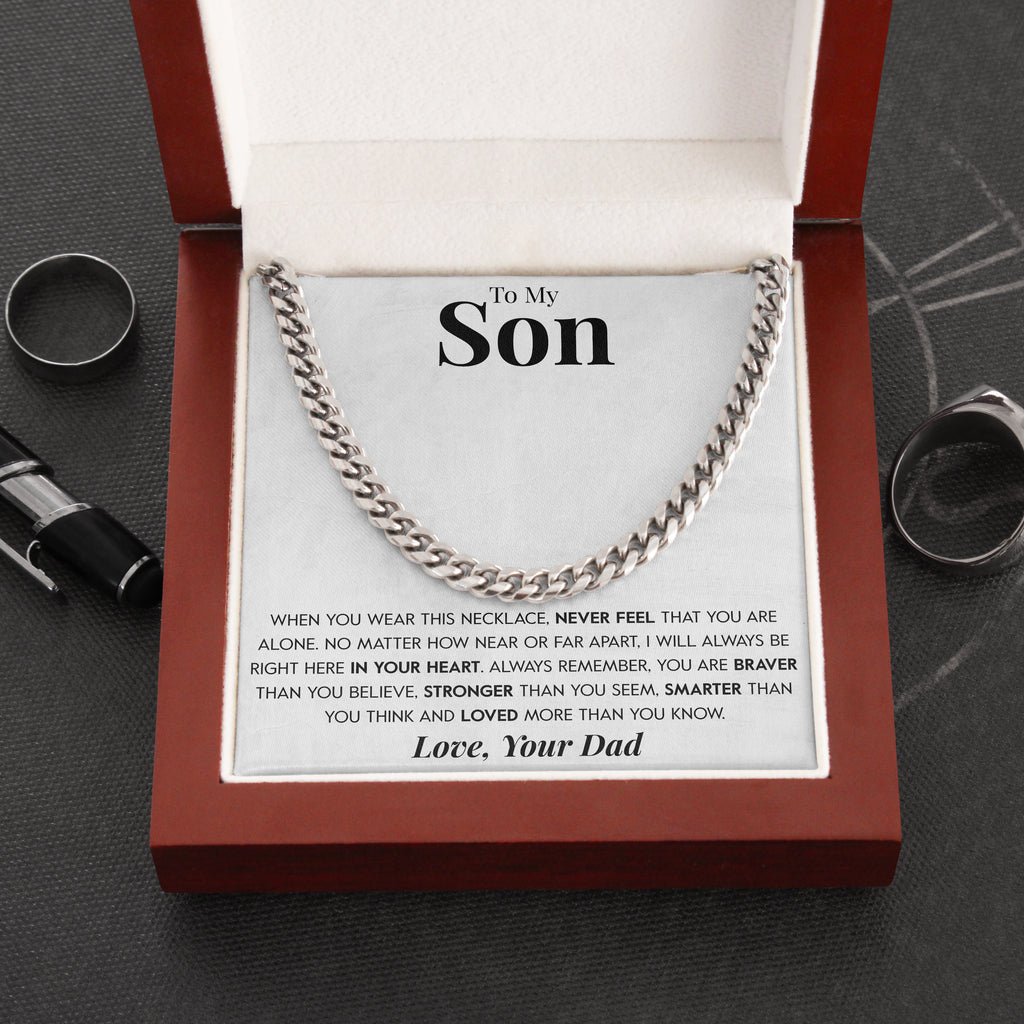 Load image into Gallery viewer, To My Son | &quot;In Your Heart&quot; | Cuban Neck Chain
