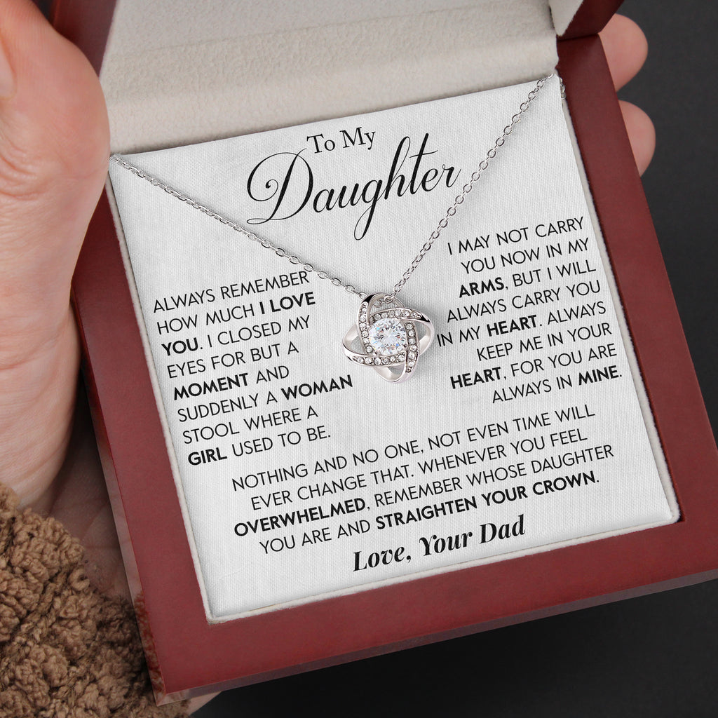 Load image into Gallery viewer, To My Daughter | &quot;Always In My Heart&quot; | Love Knot Necklace
