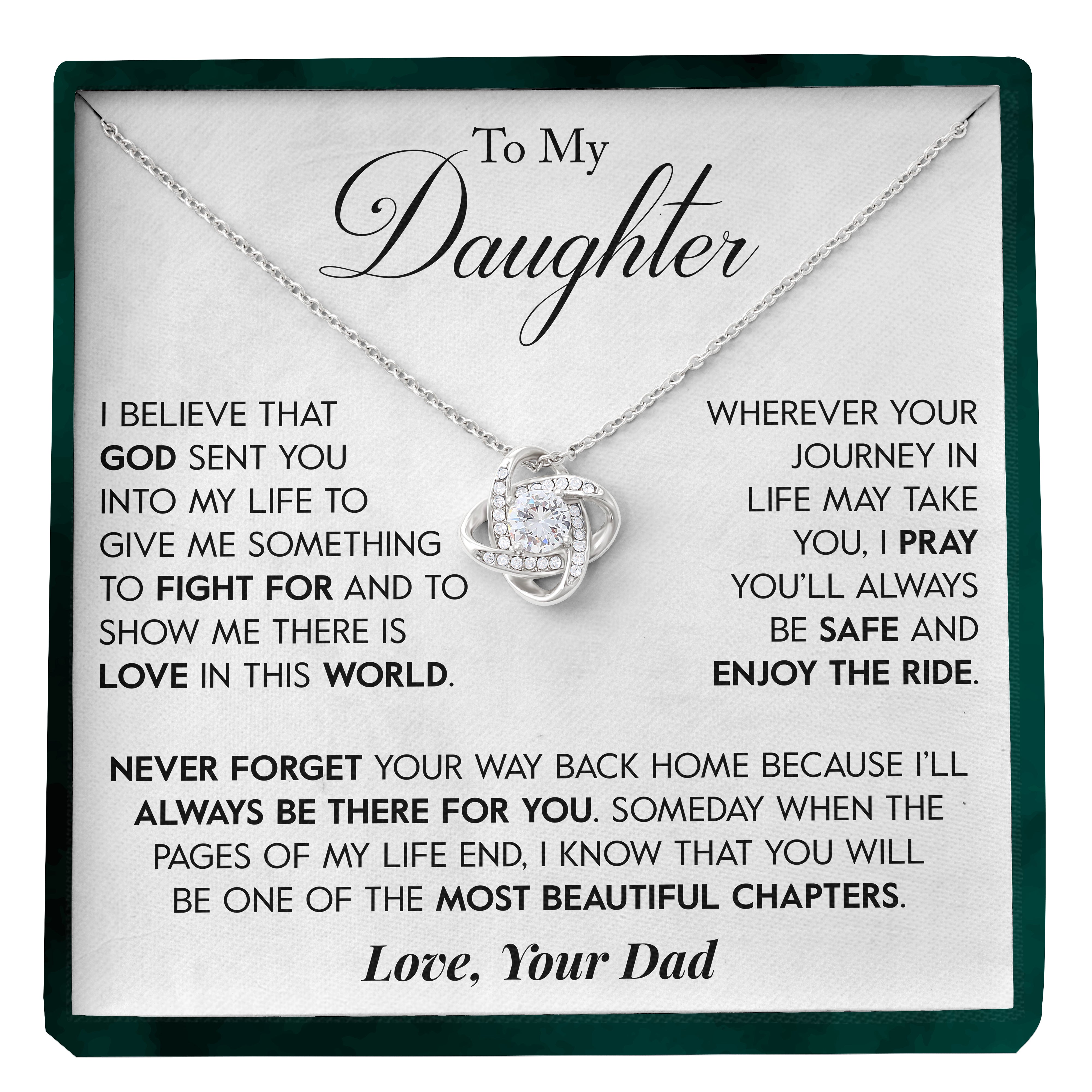 To My Daughter | "Something To Fight For" | Love Knot Necklace