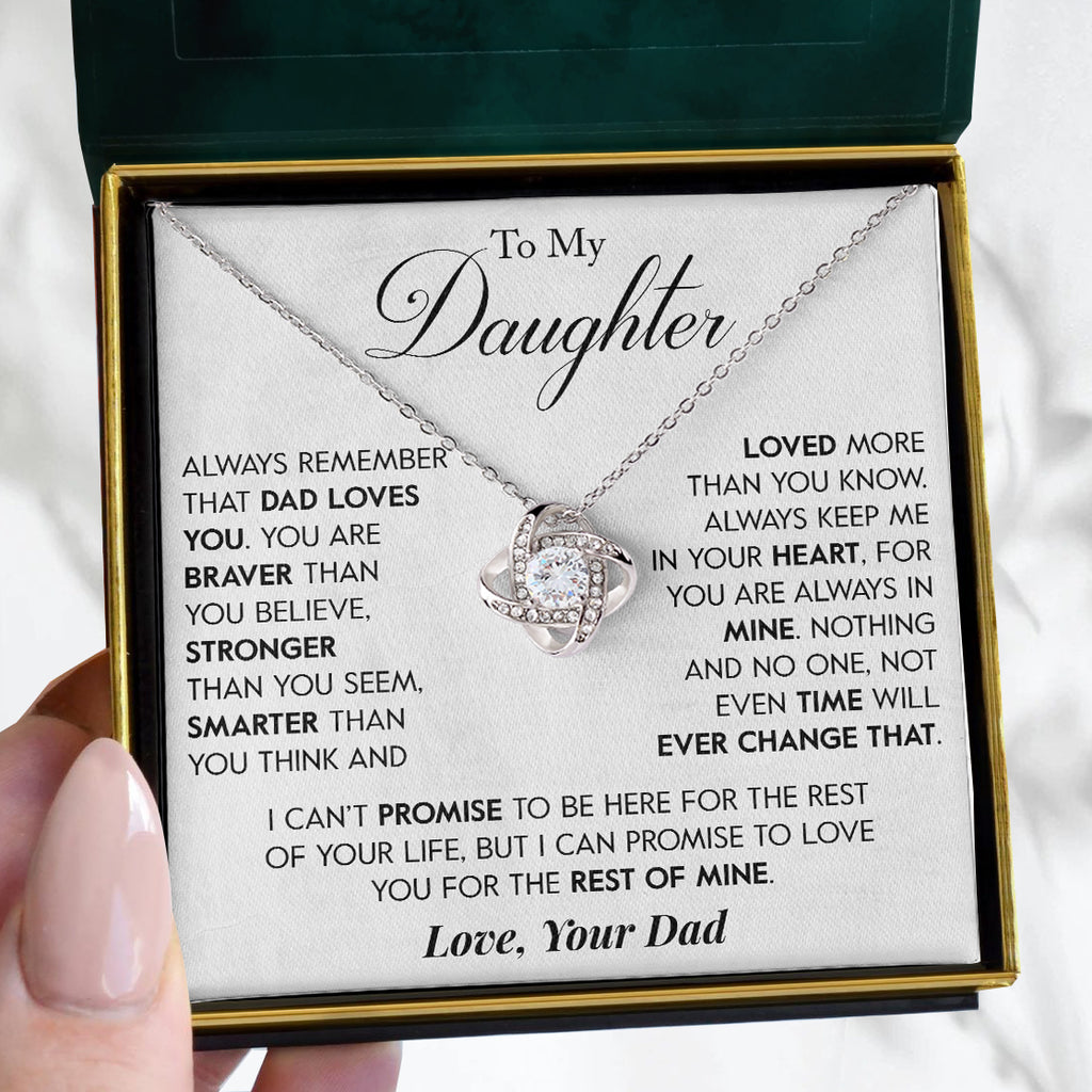 Load image into Gallery viewer, To My Daughter | &quot;Dad Loves You&quot; | Love Knot Necklace
