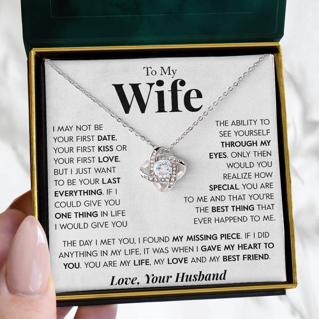 To My Wife | "Gave You My Heart" | Love Knot Necklace