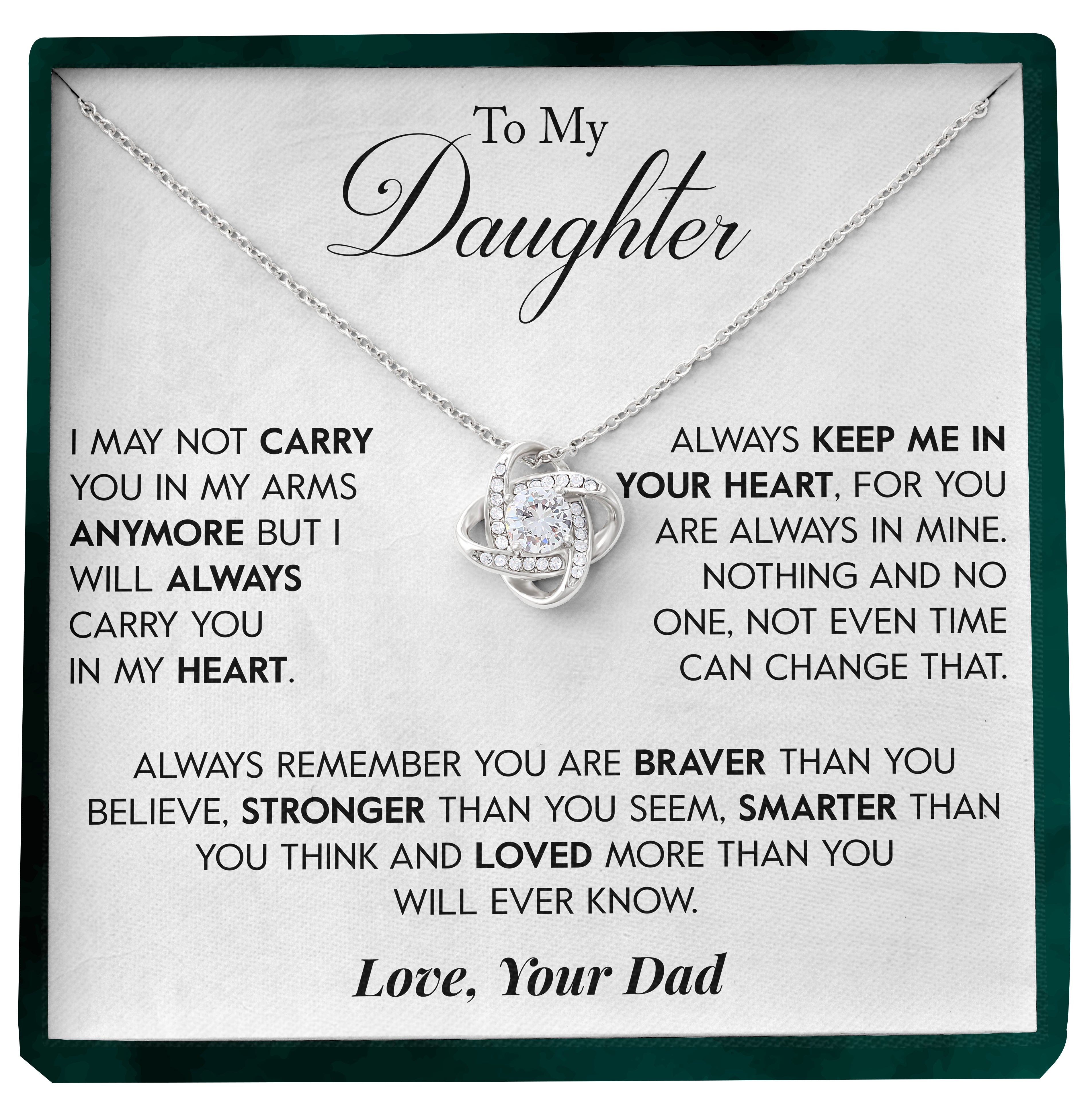 To My Daughter | "In My Heart" | Love Knot Necklace