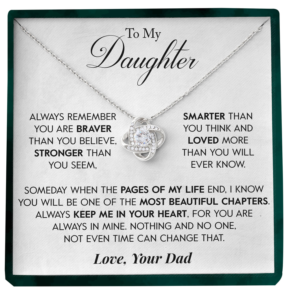 Load image into Gallery viewer, To My Daughter | &quot;Keep Me In Your Heart&quot; | Love Knot Necklace
