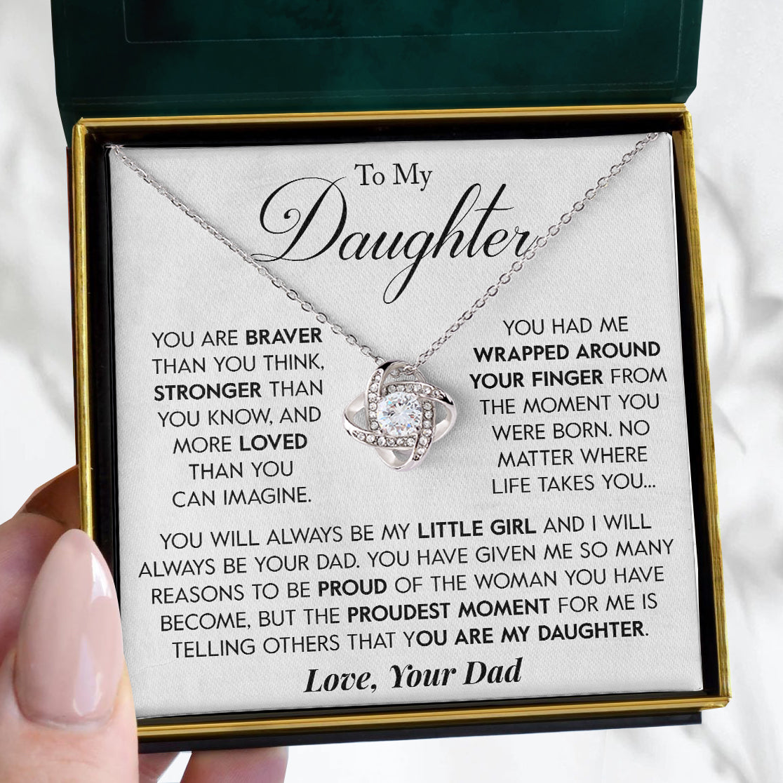 To My Daughter | "Proudest Moment" | Love Knot Necklace