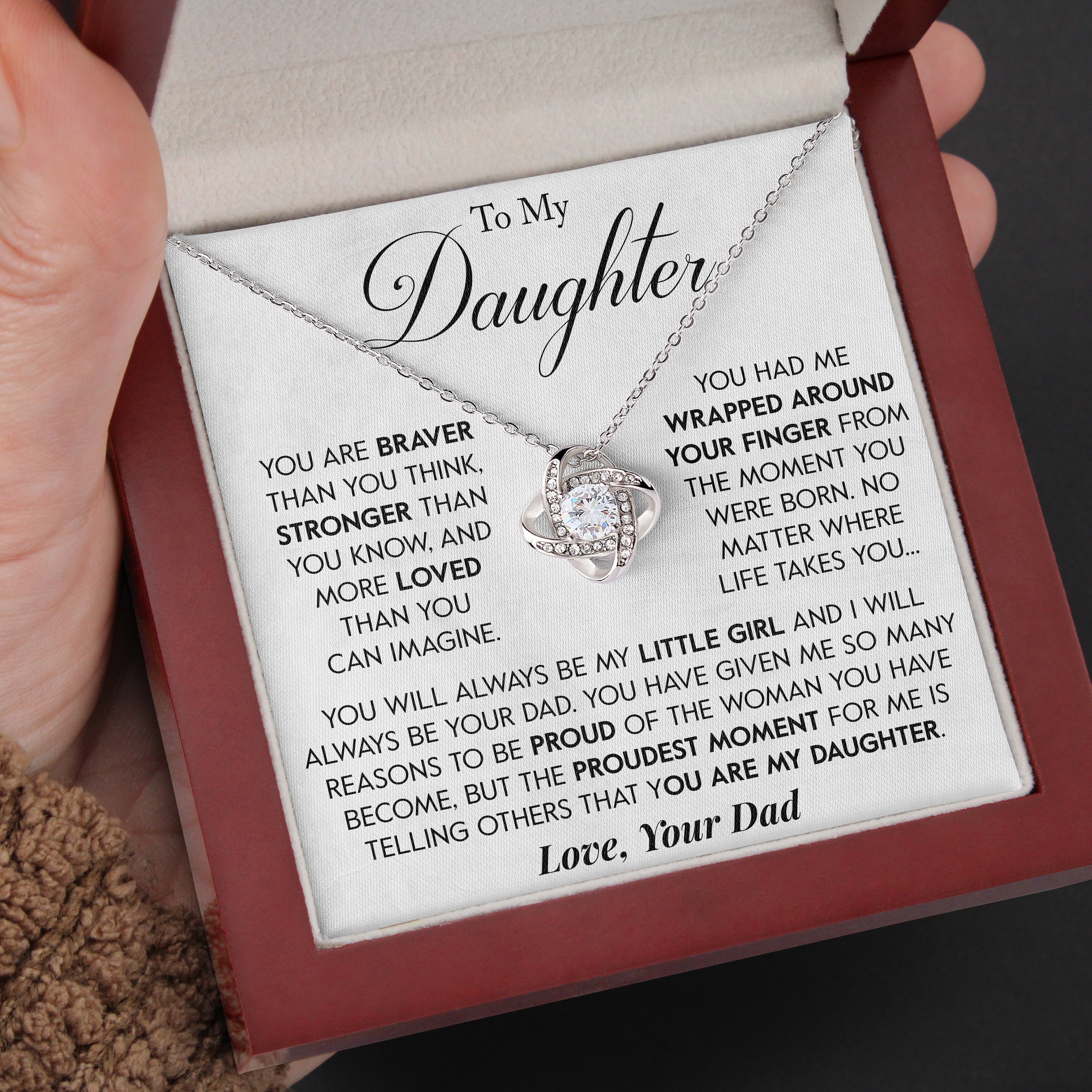 To My Daughter | "Proudest Moment" | Love Knot Necklace
