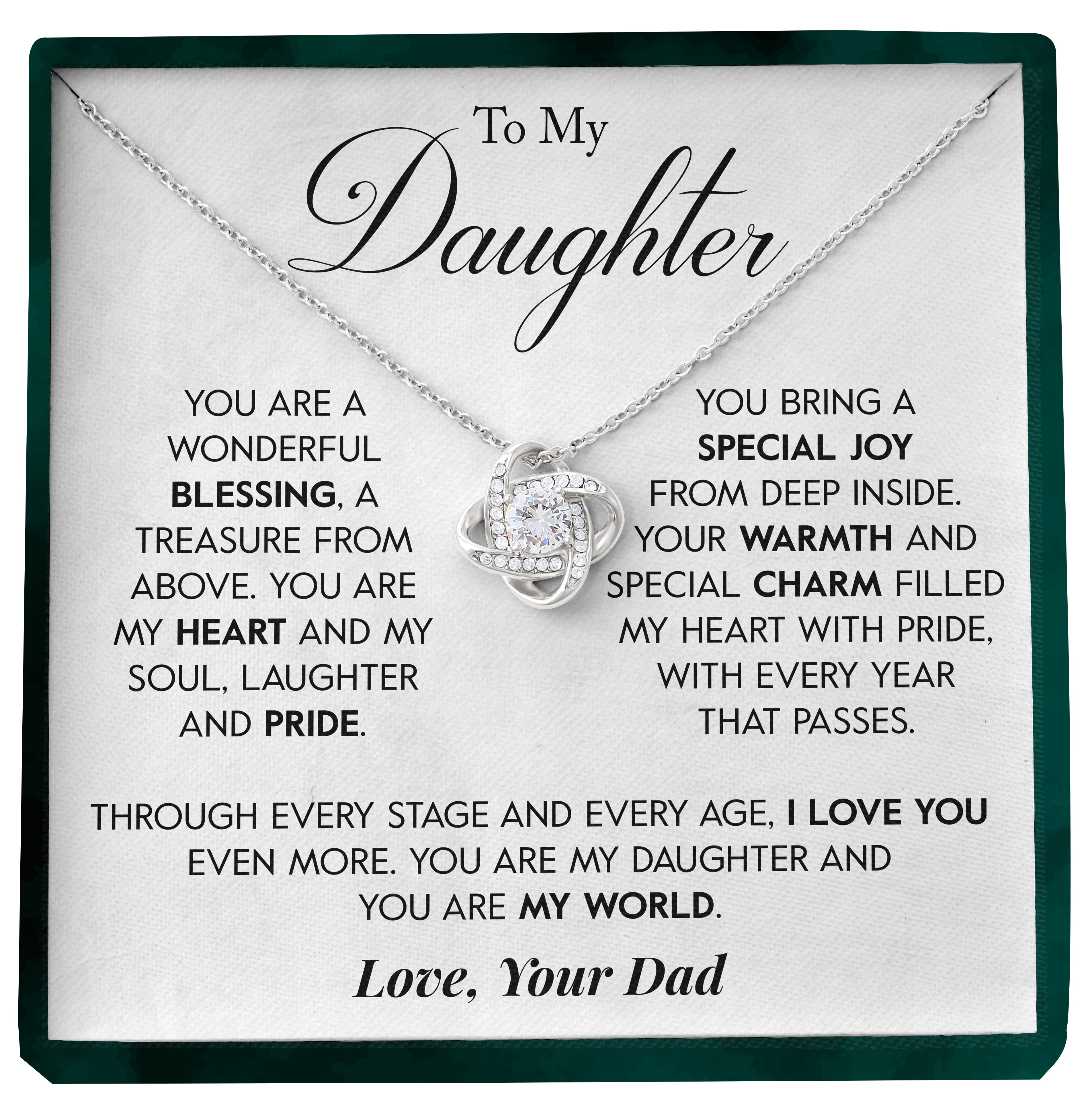 To My Daughter | "Special Joy" | Love Knot Necklace
