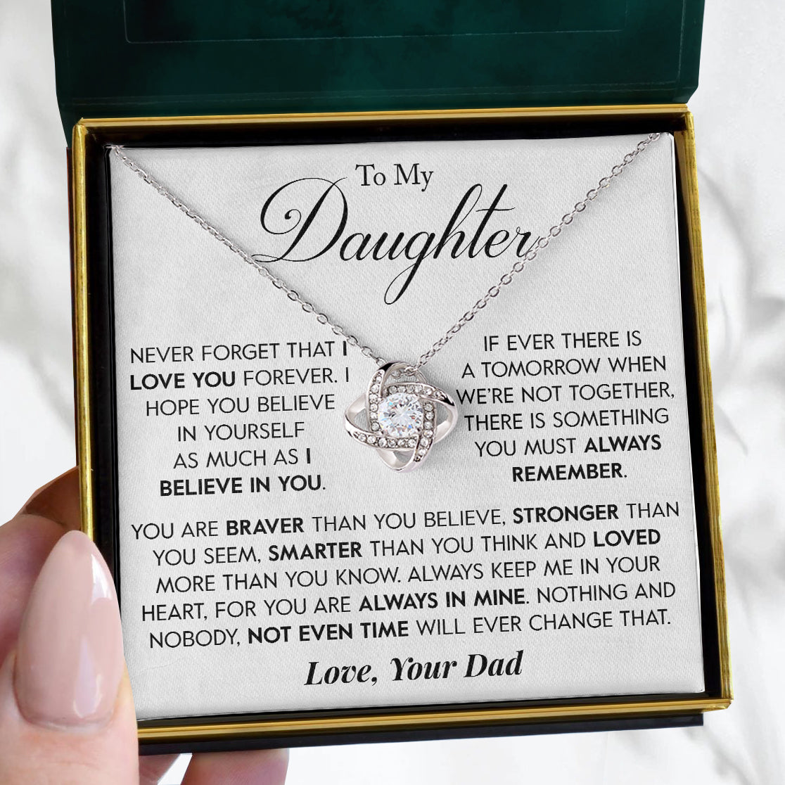 To My Daughter | "Not Even Time" | Love Knot Necklace