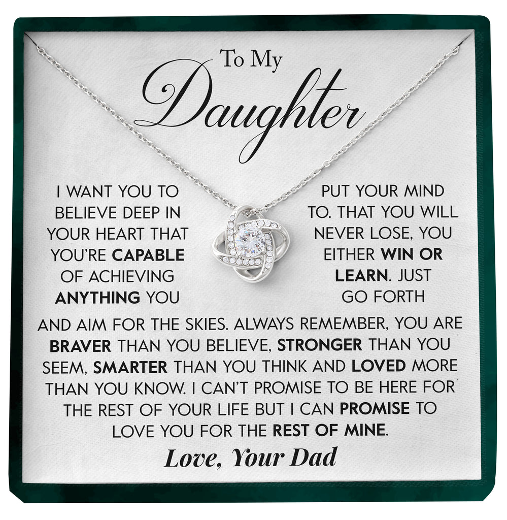 Load image into Gallery viewer, To My Daughter | &quot;Win Or Learn&quot; | Love Knot Necklace
