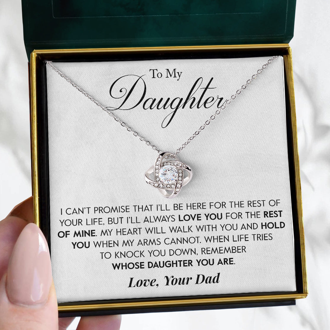 To My Daughter | "Hold You" | Love Knot Necklace