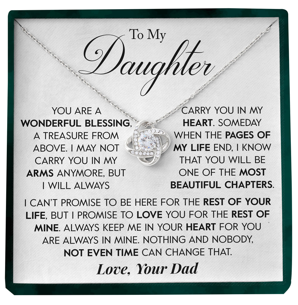 Load image into Gallery viewer, To My Daughter | &quot;Wonderful Blessing&quot; | Love Knot Necklace
