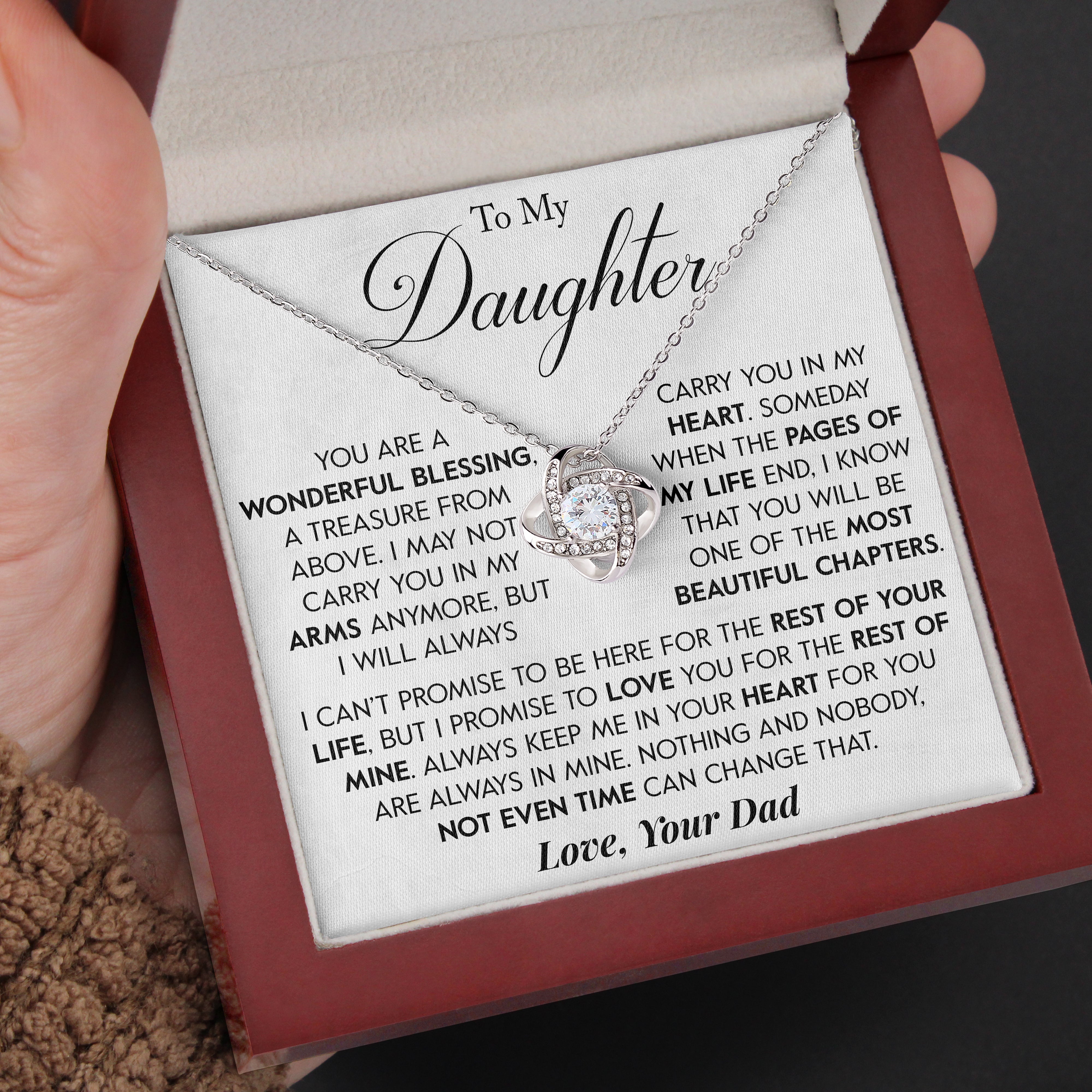 To My Daughter | "Wonderful Blessing" | Love Knot Necklace