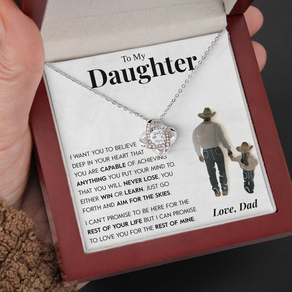 Load image into Gallery viewer, To My Daughter | &quot;Aim For The Skies&quot; | Love Knot Necklace
