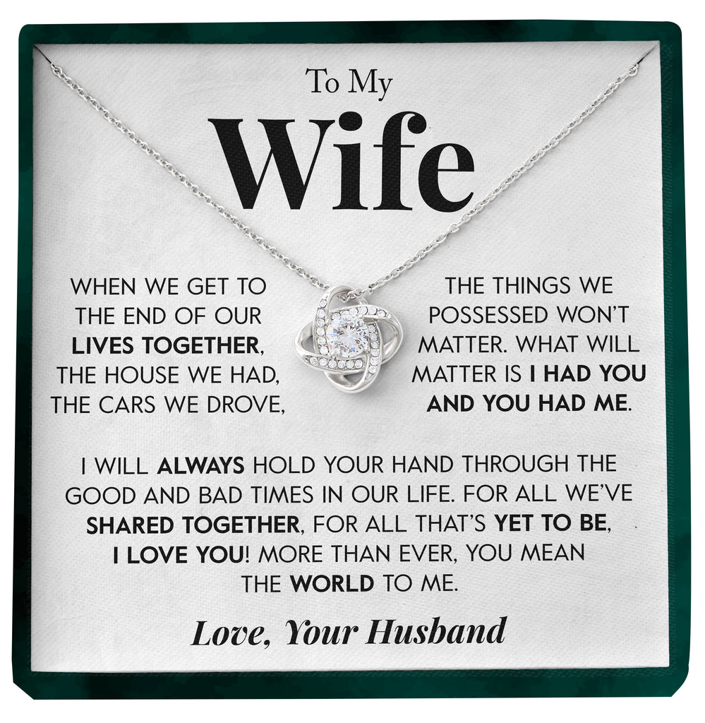 Load image into Gallery viewer, To My Wife | &quot;Hold Your Hand&quot; | Love Knot Necklace
