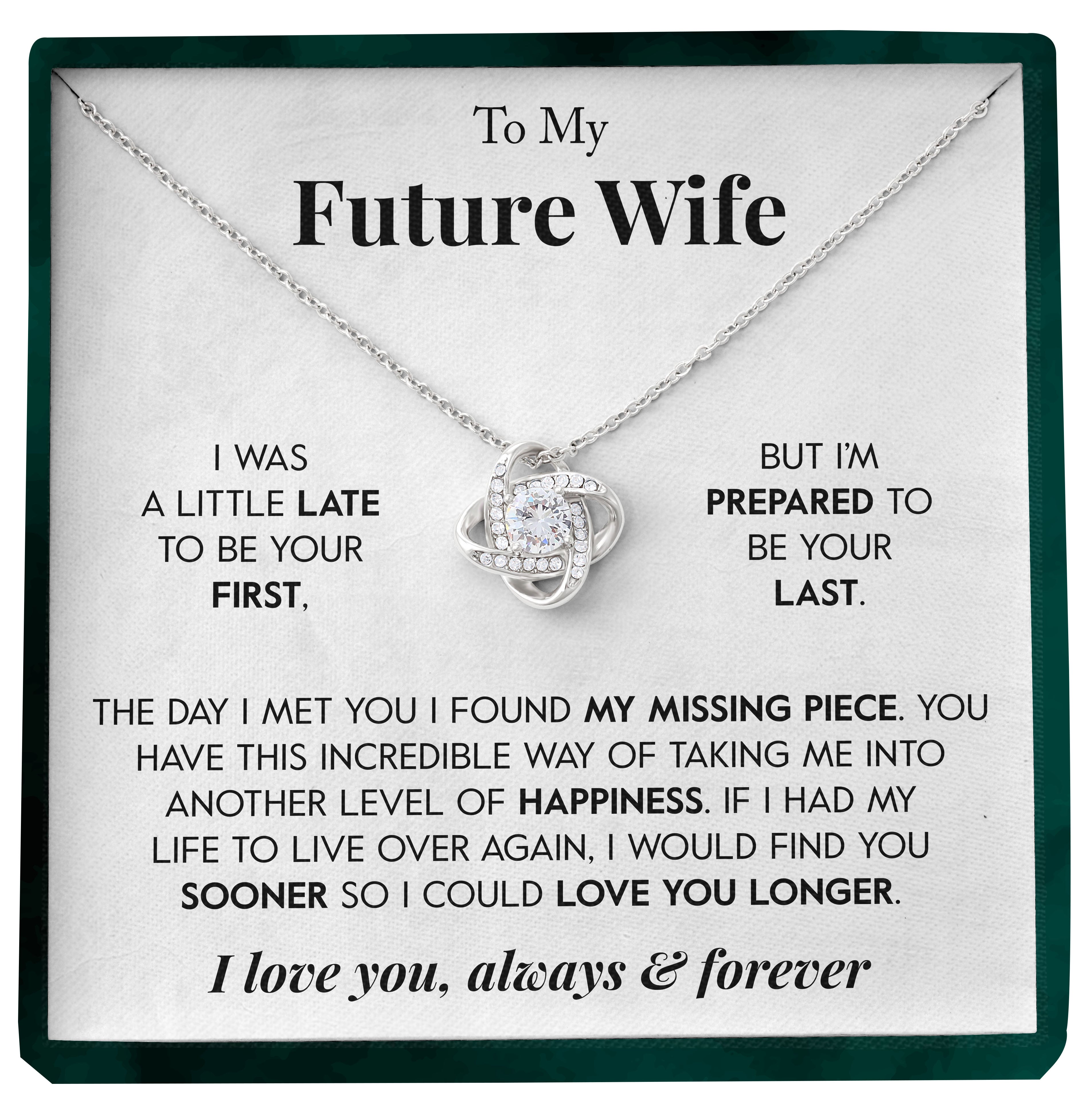 To My Future Wife | "My Missing Piece" | Love Knot Necklace