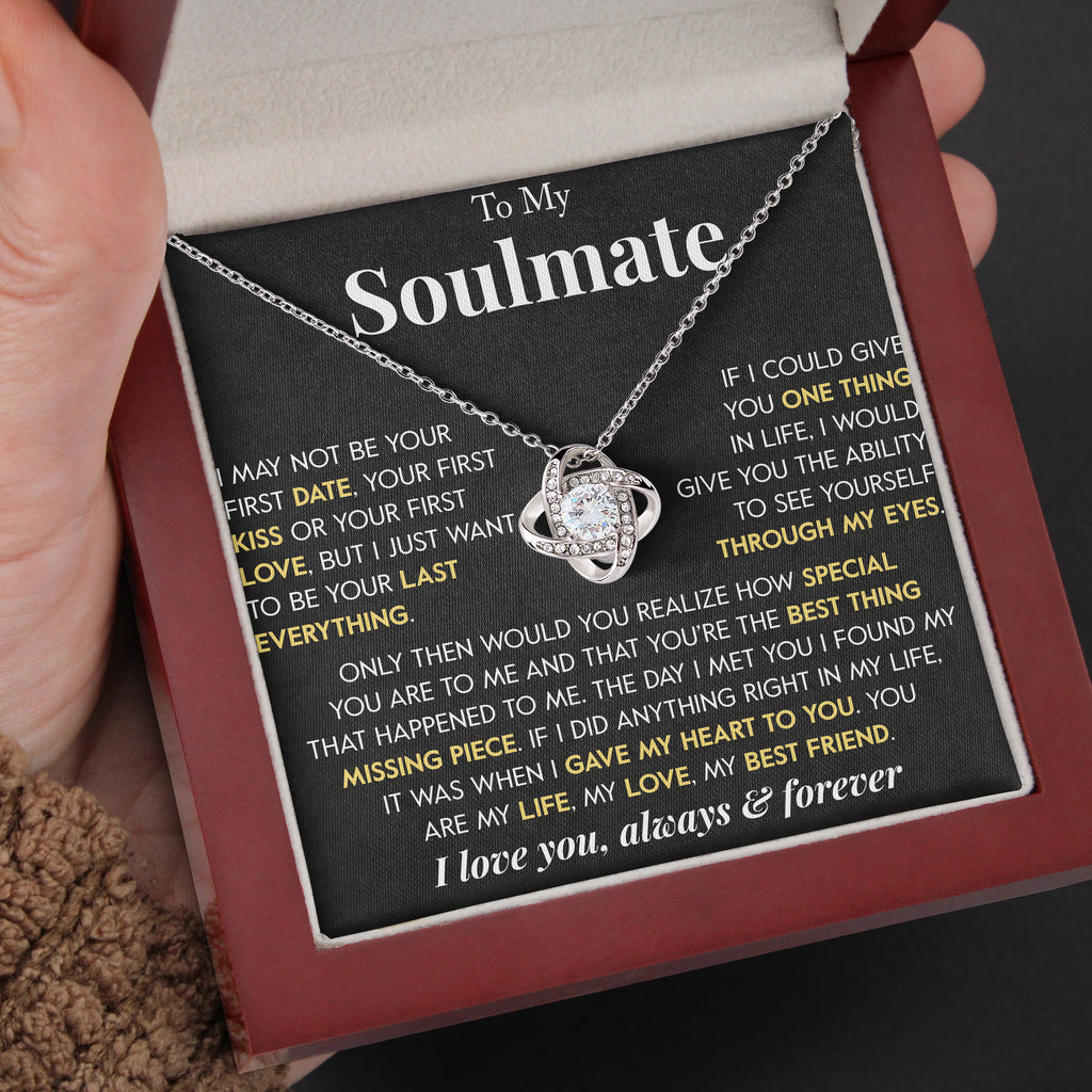 Load image into Gallery viewer, To My Soulmate | &quot;Through My Eyes&quot; | Love Knot Necklace
